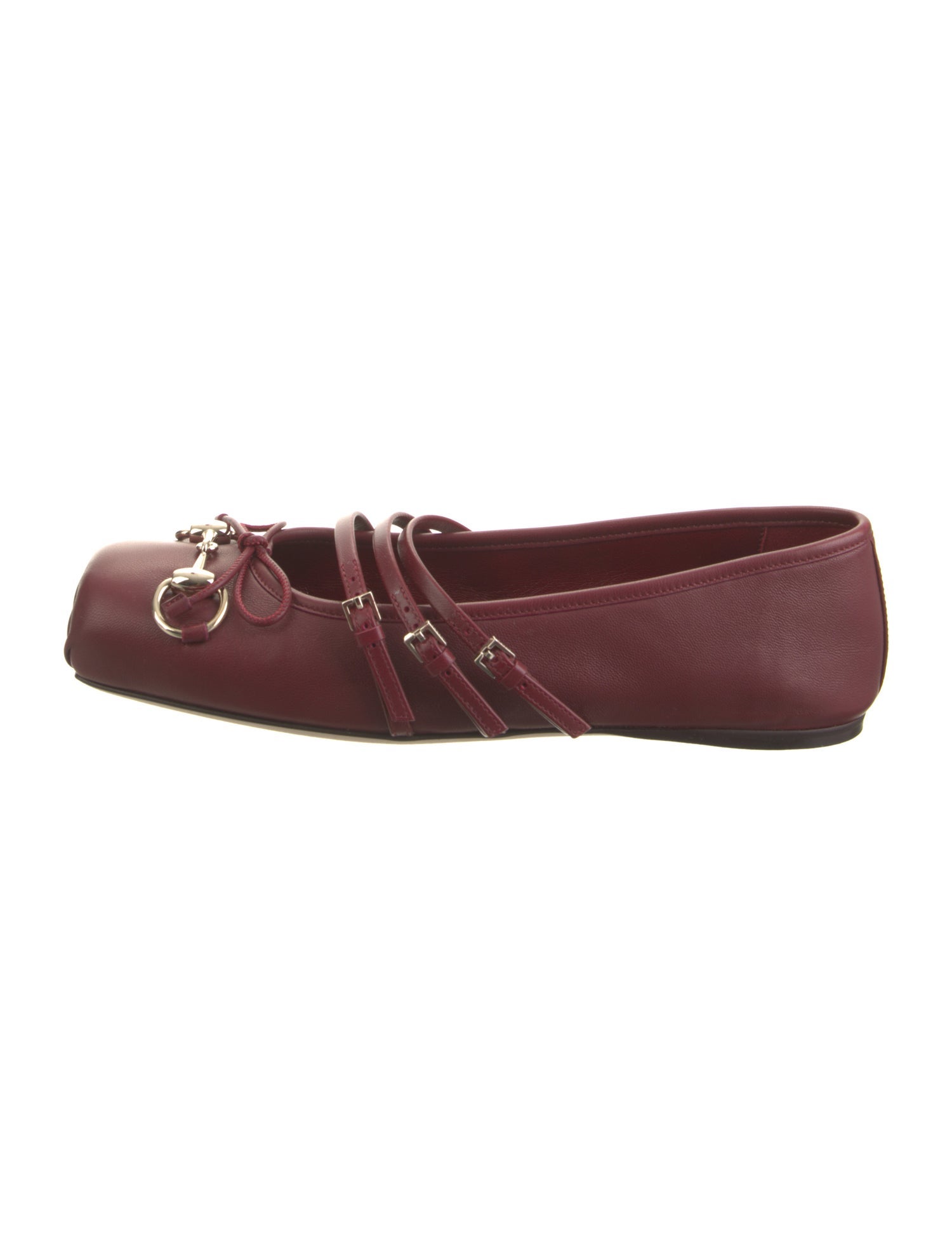 Gucci Horsebit Accent Leather Ballet Flats