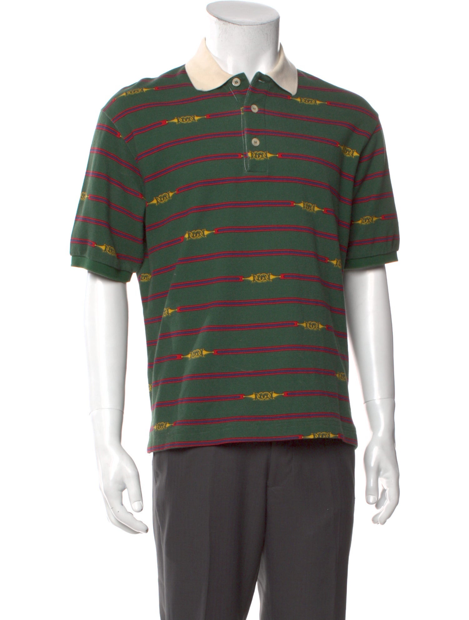 Gucci Interlocking G Logo V-Neck Polo Shirt