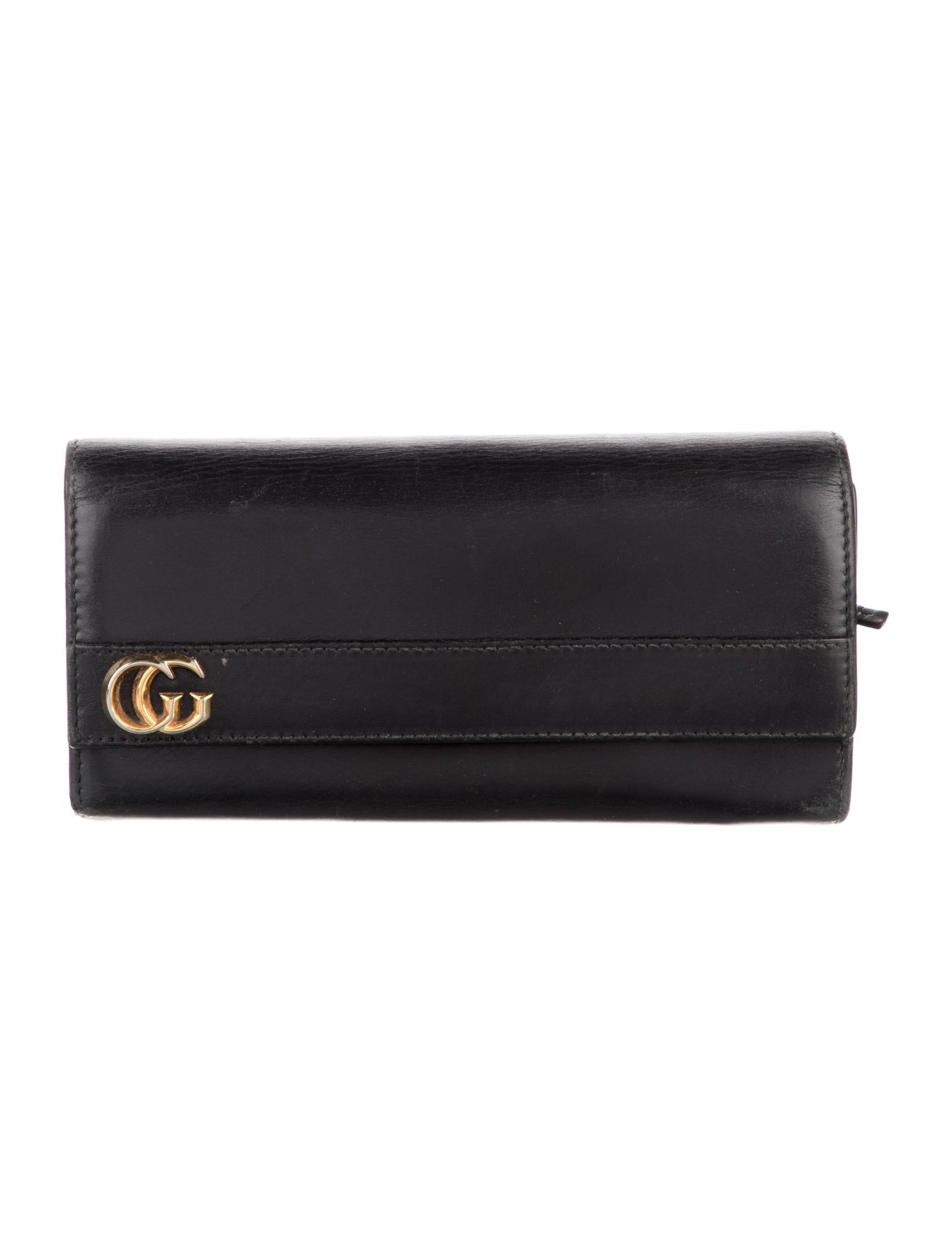 Gucci Double G Logo Leather Continental Wallet