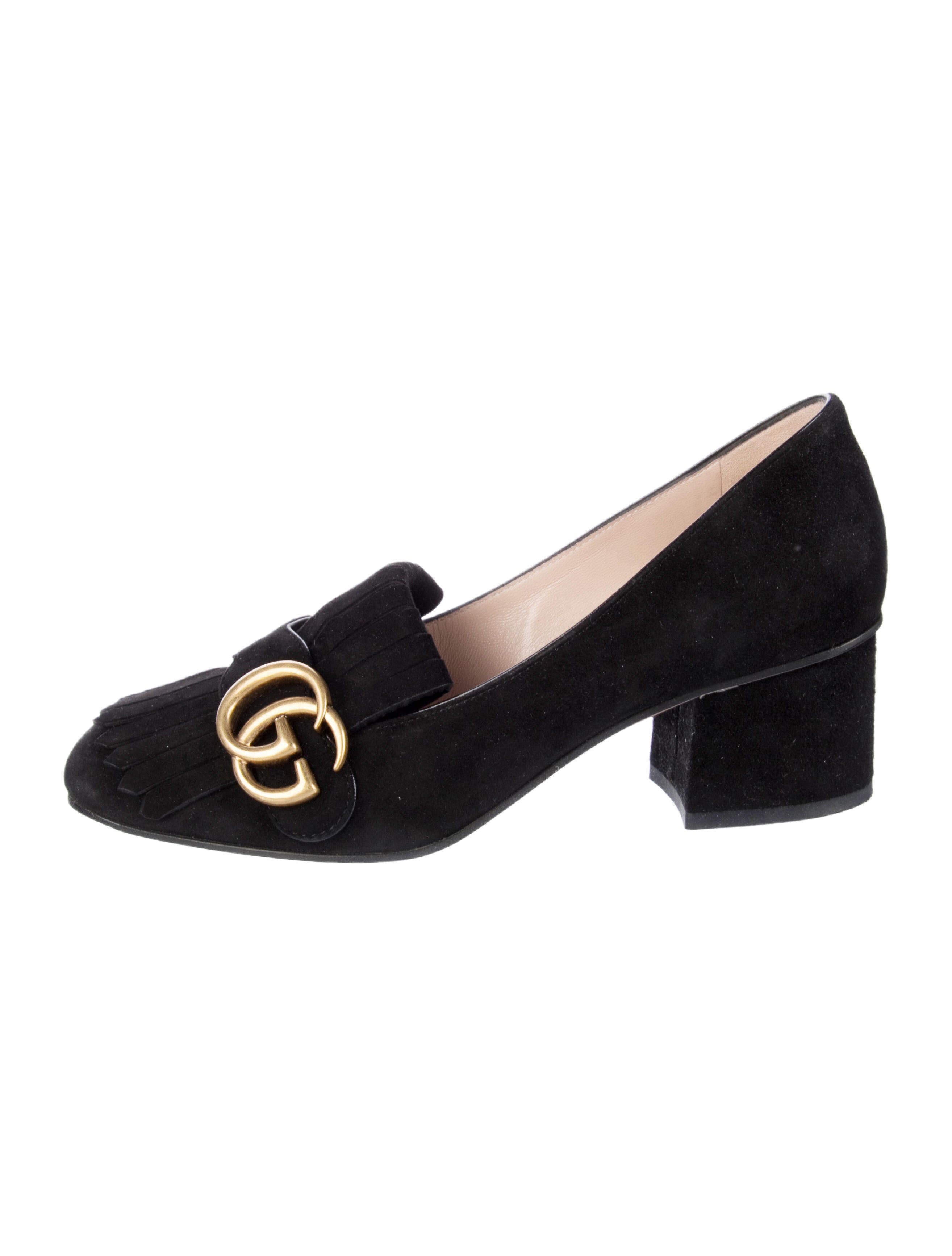 Gucci Double G Logo Suede Pumps
