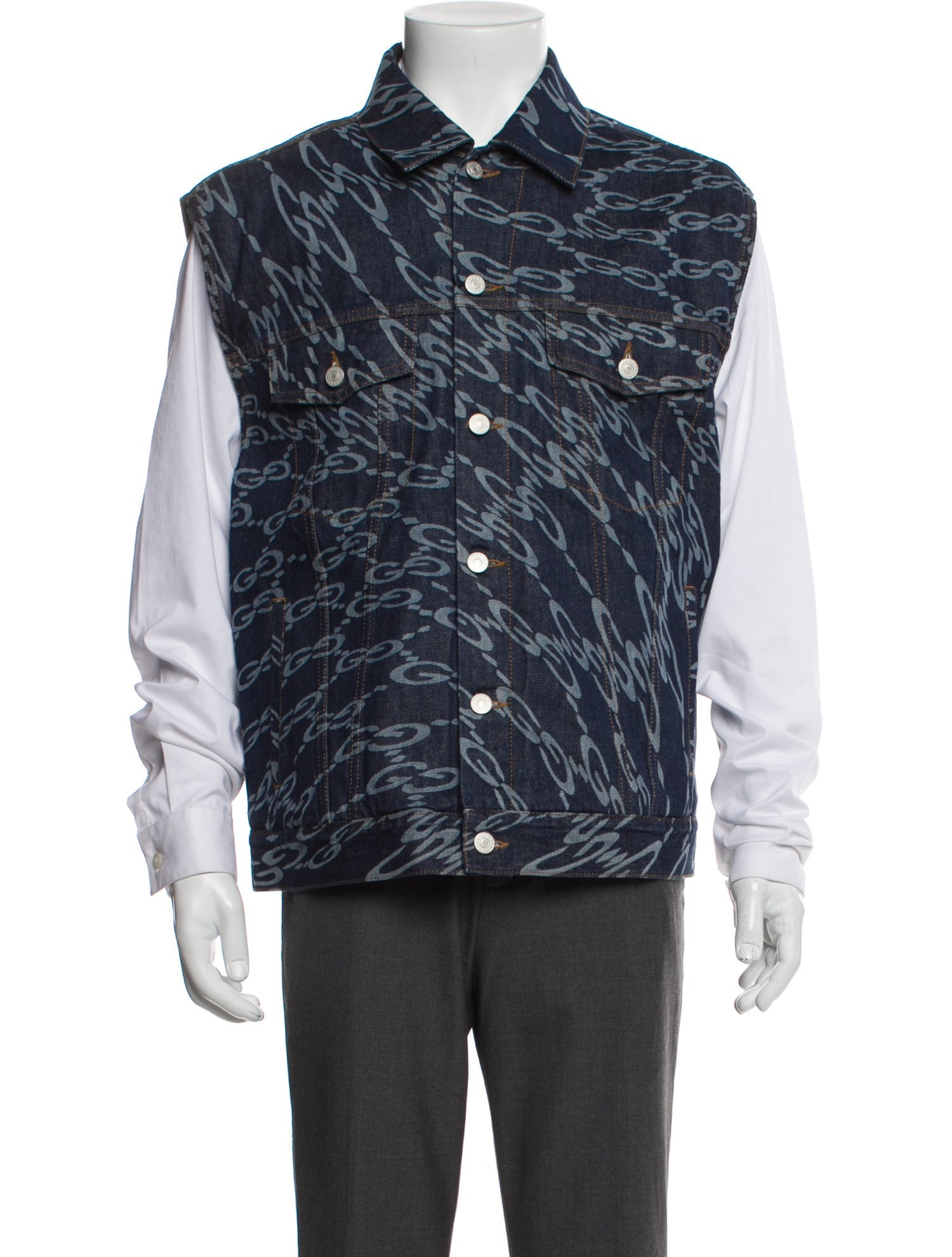 Gucci 2024 GG Denim Vest w/ Tags