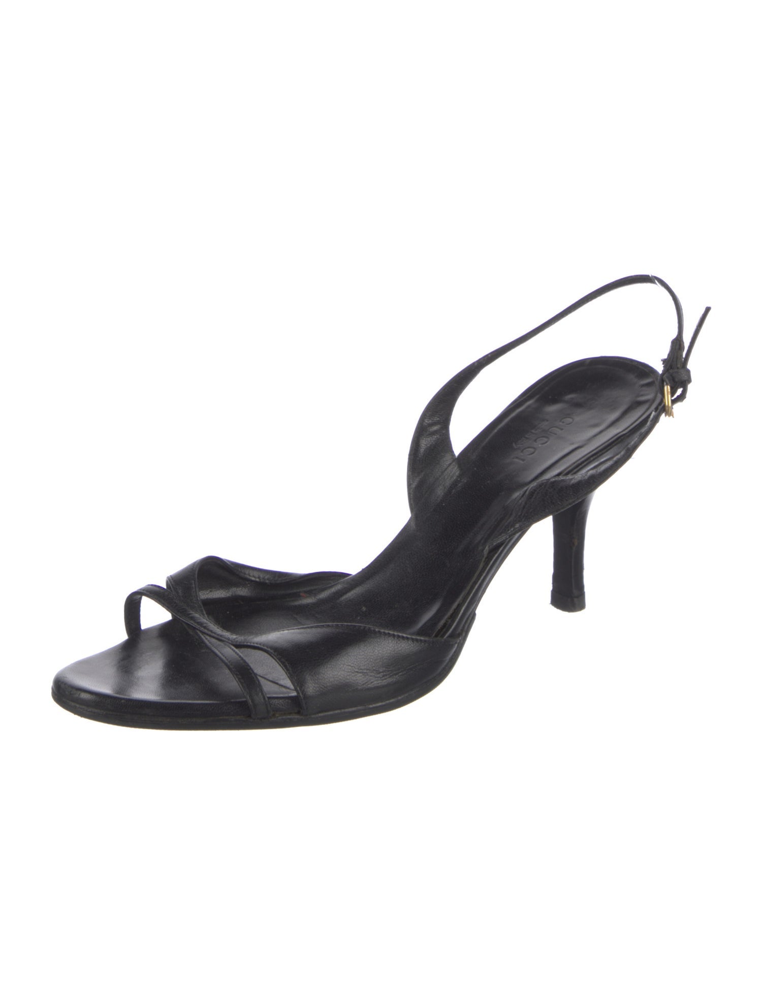 Gucci Interlocking G Logo Leather Slingback Sandals