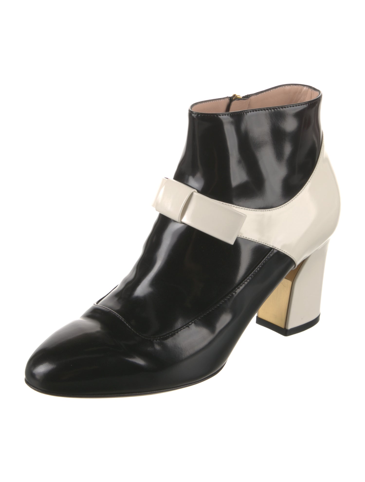 Gucci Patent Leather Bow Accents Boots