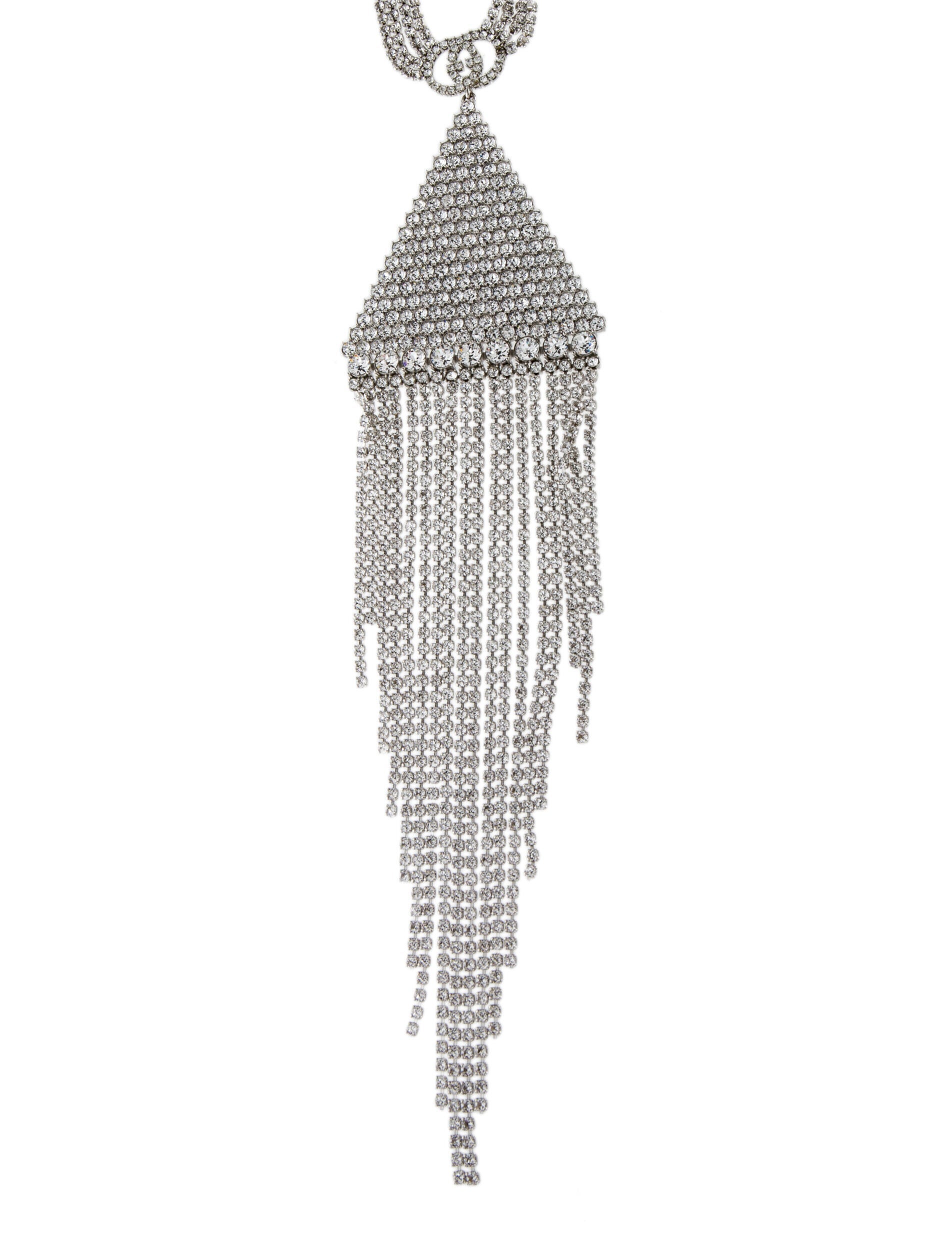 Gucci Crystal Triangle Pendant Necklace