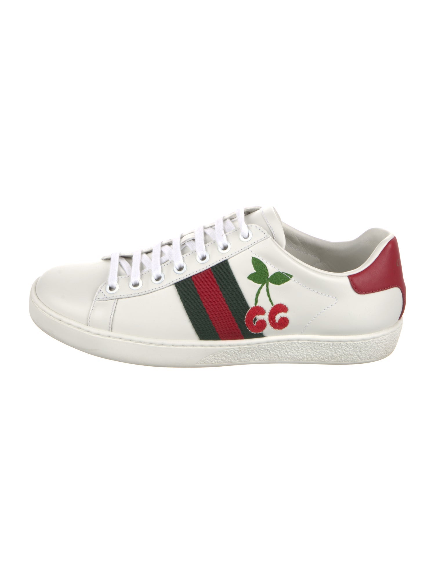Gucci Web Accent Leather Sneakers