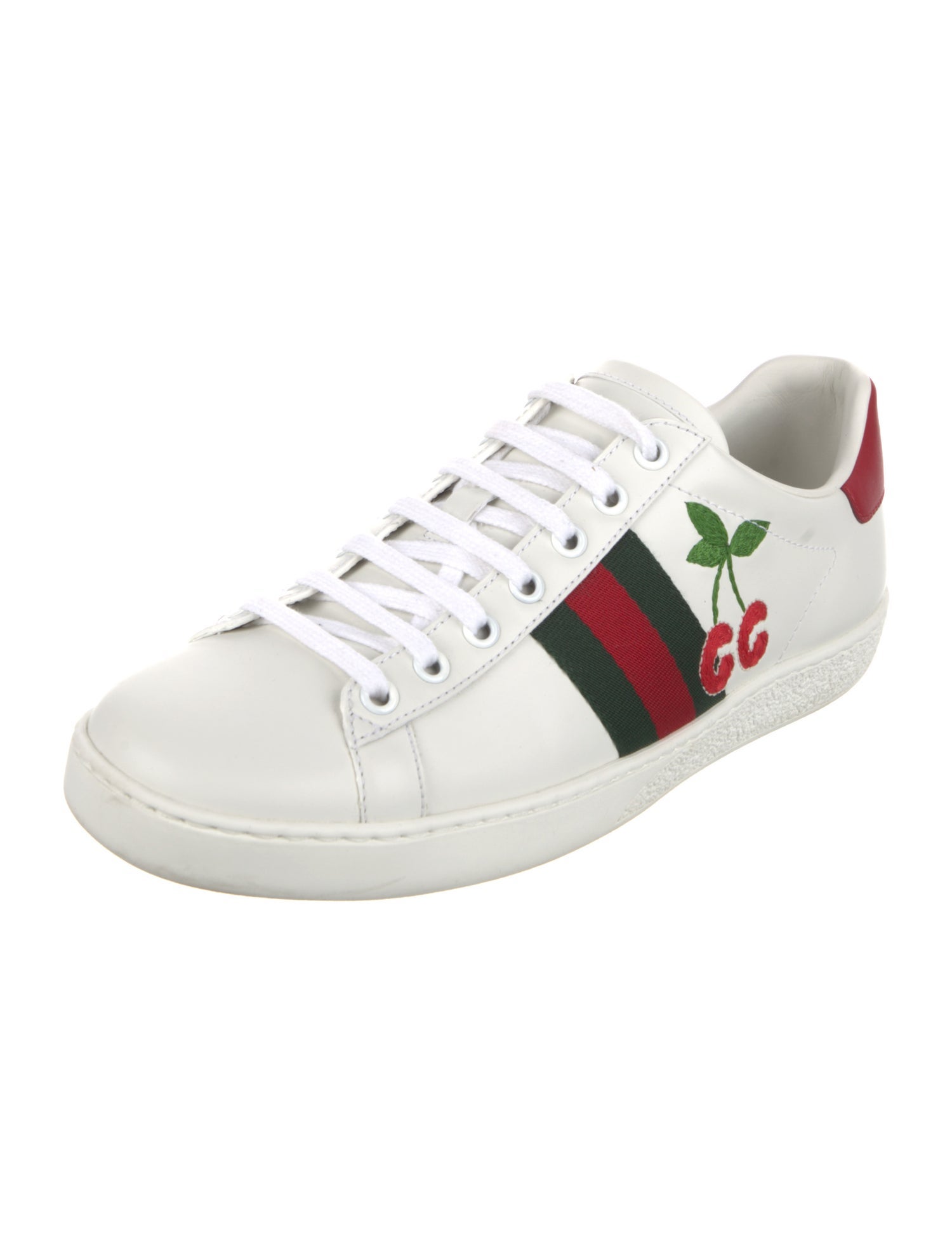 Gucci Web Accent Leather Sneakers