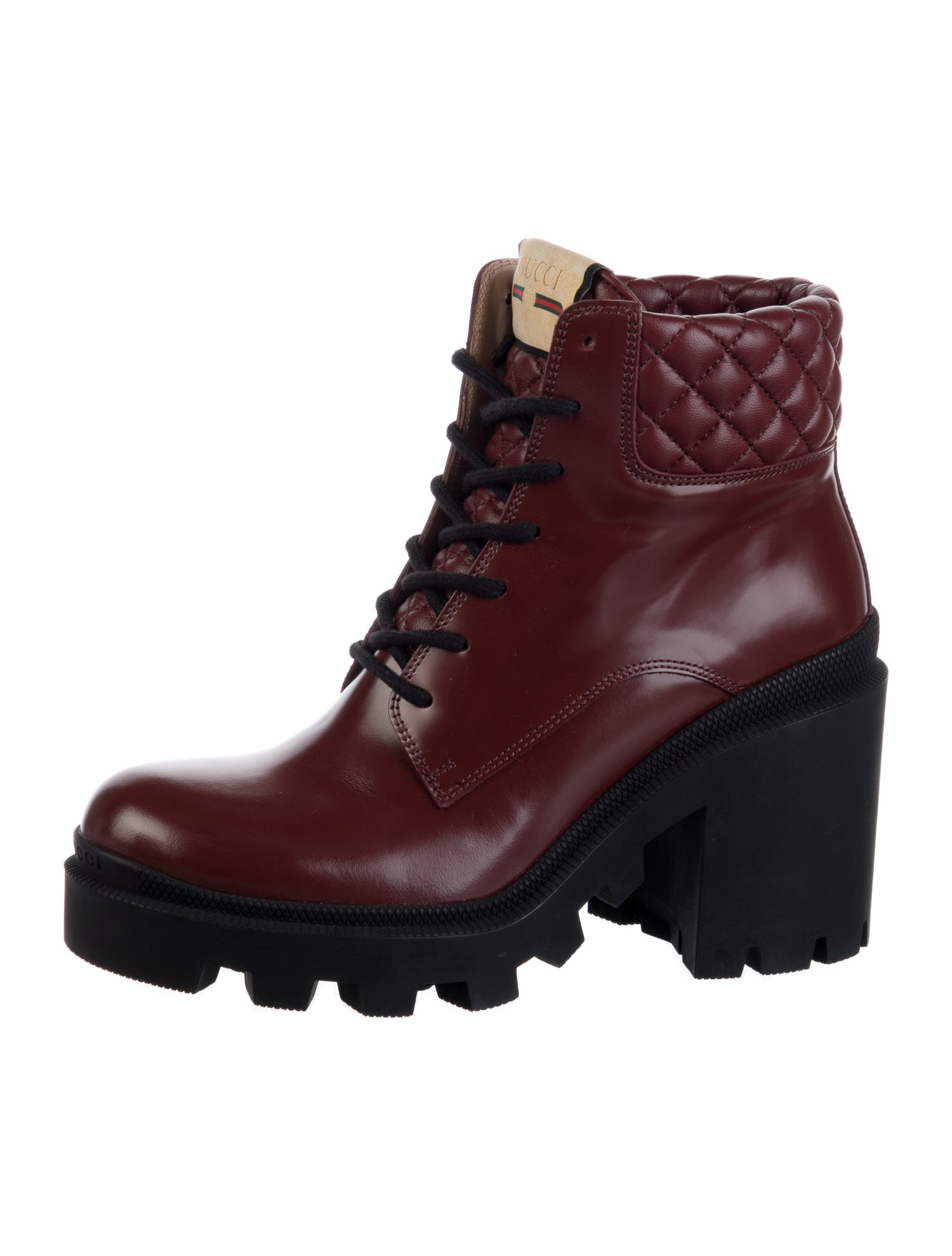 Gucci Web Accent Leather Boots