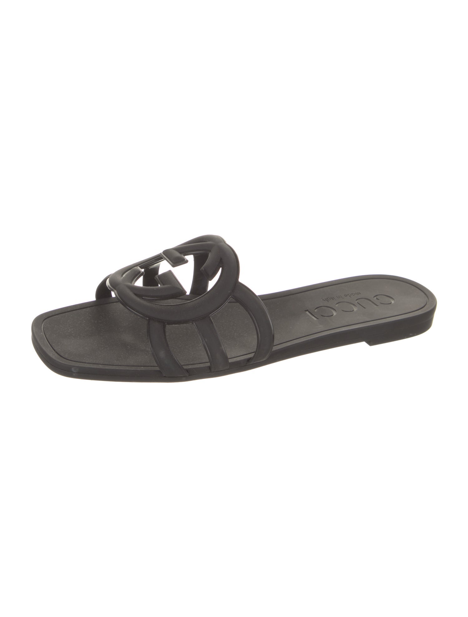 Gucci Interlocking G Logo Rubber Slides