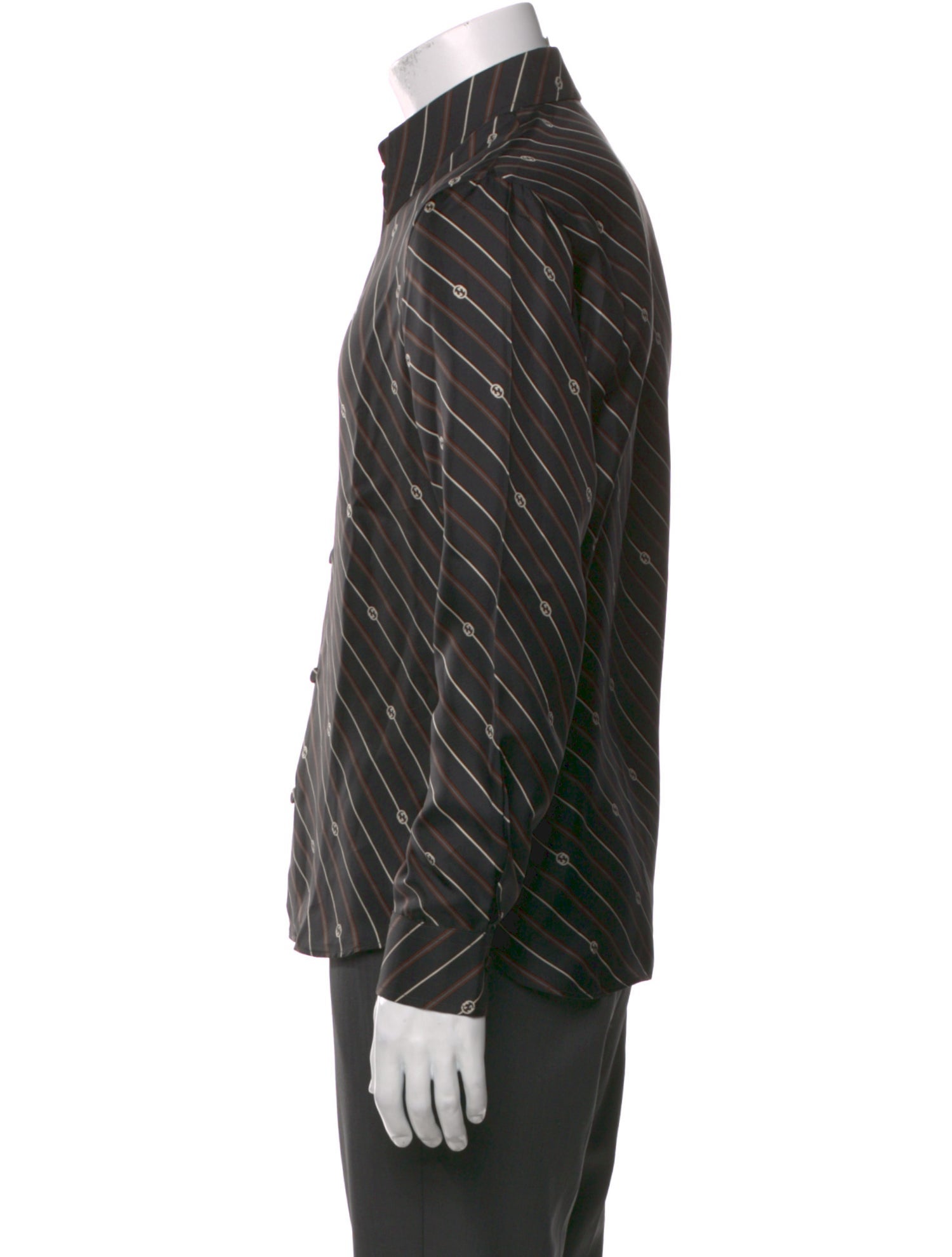 Gucci Interlocking G Logo Silk Dress Shirt