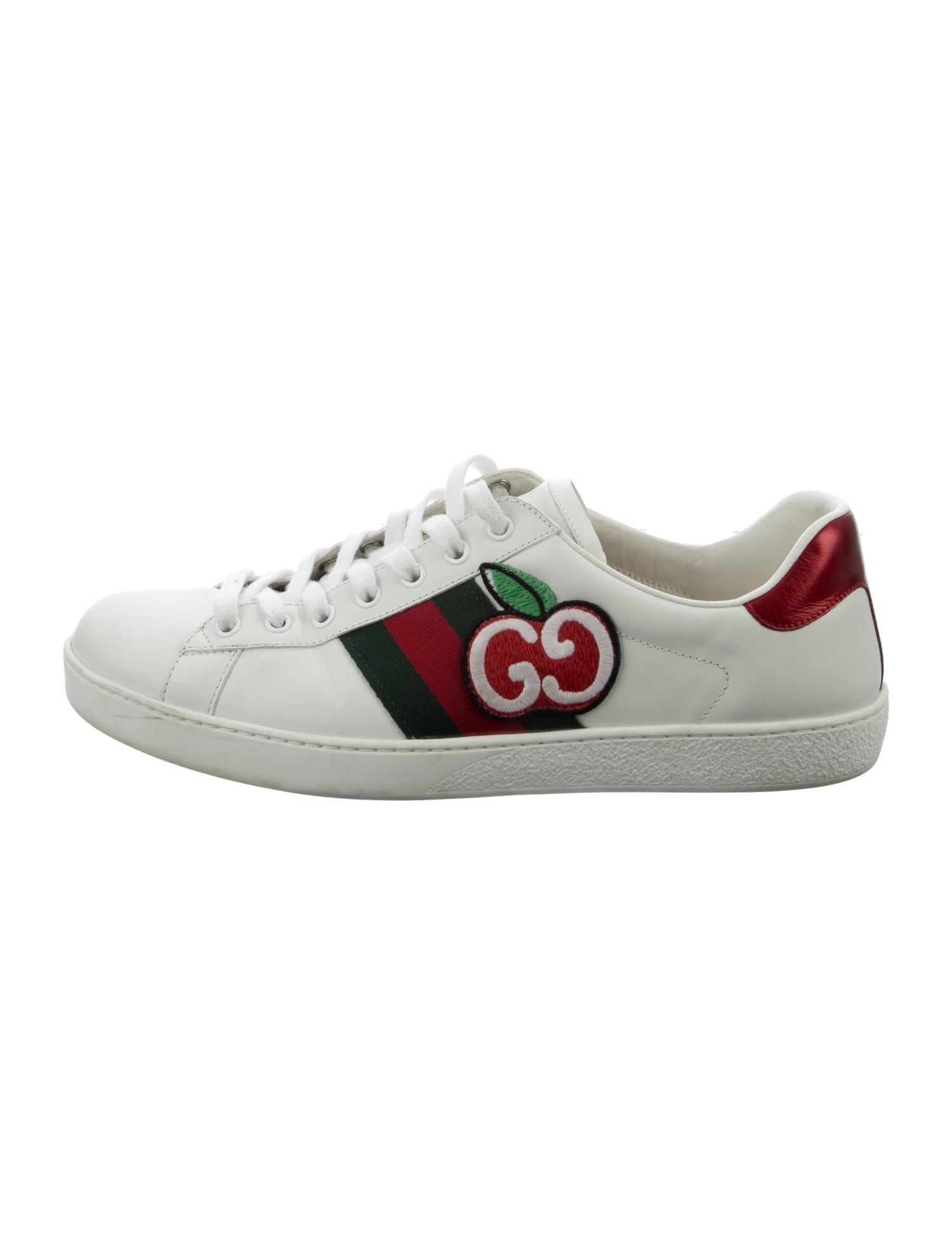 Gucci Web Accent Leather Sneakers