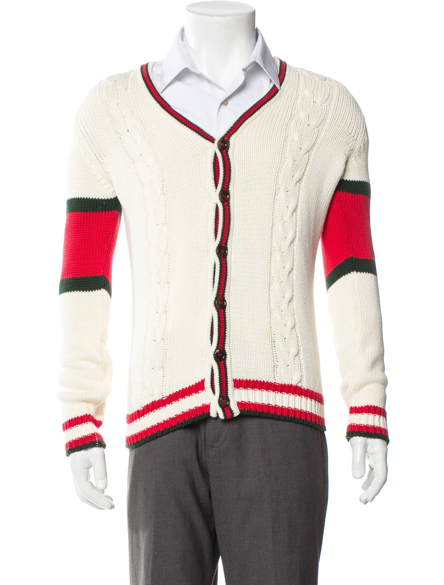 Gucci Striped V-Neck Cardigan