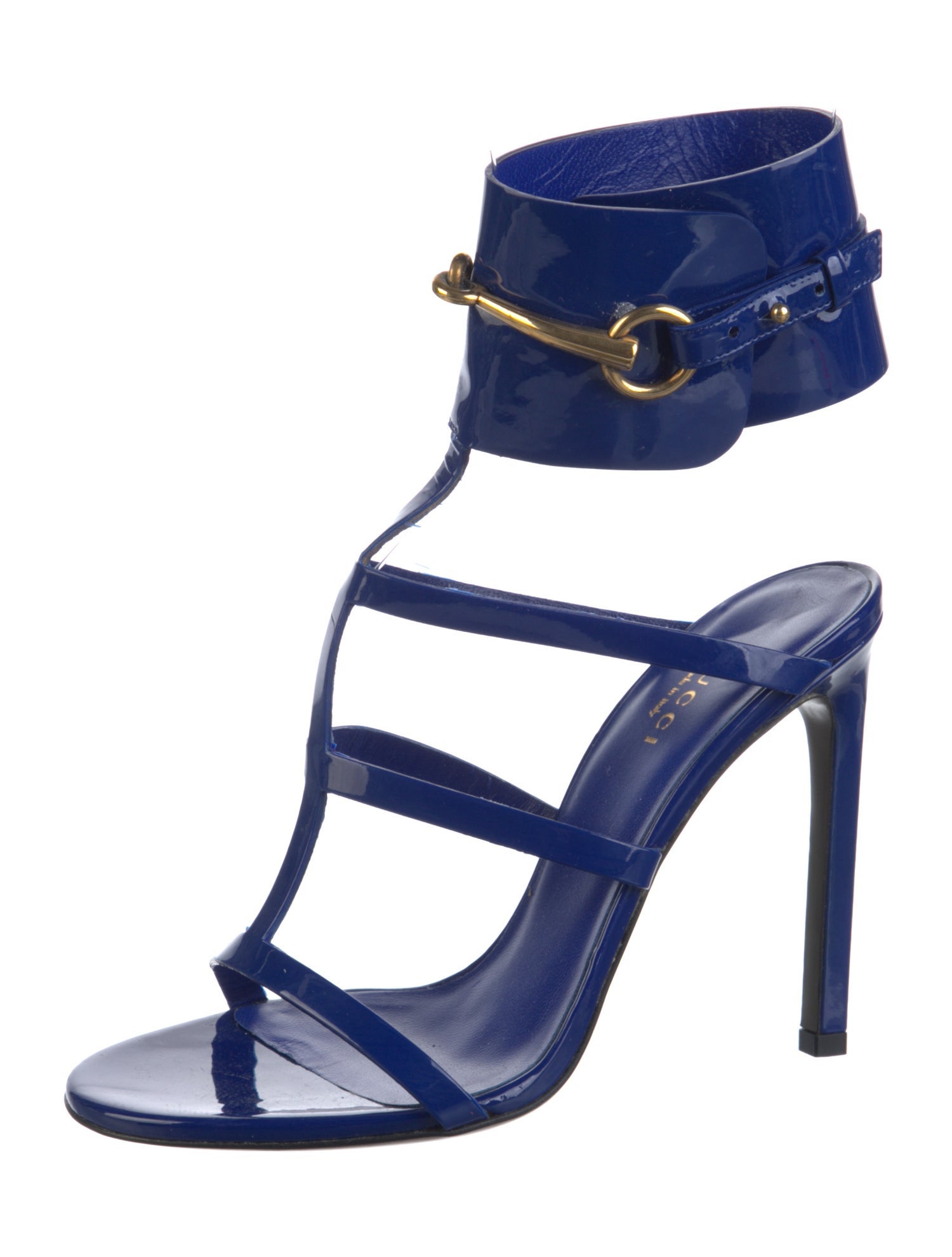 Gucci 1955 Horsebit Accent Patent Leather Gladiator Sandals