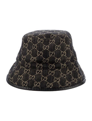 Pre-owned Gucci Gg Pattern Bucket Hat W/tags In Black