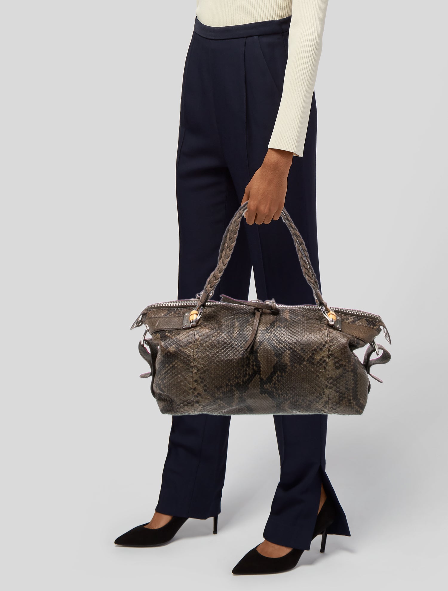 Gucci Snakeskin Bamboo Bar Medium