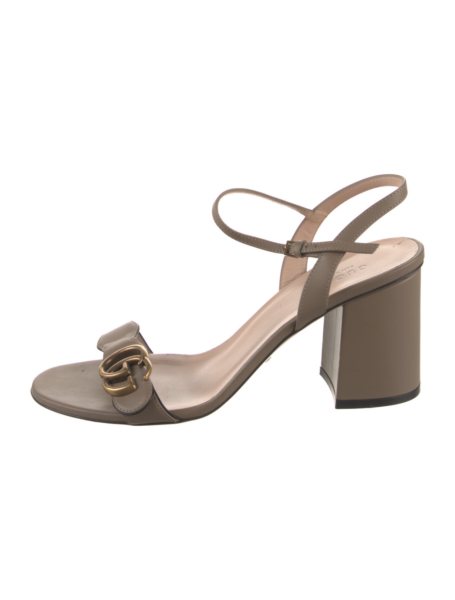 Gucci Double G Logo Leather Slingback Pumps