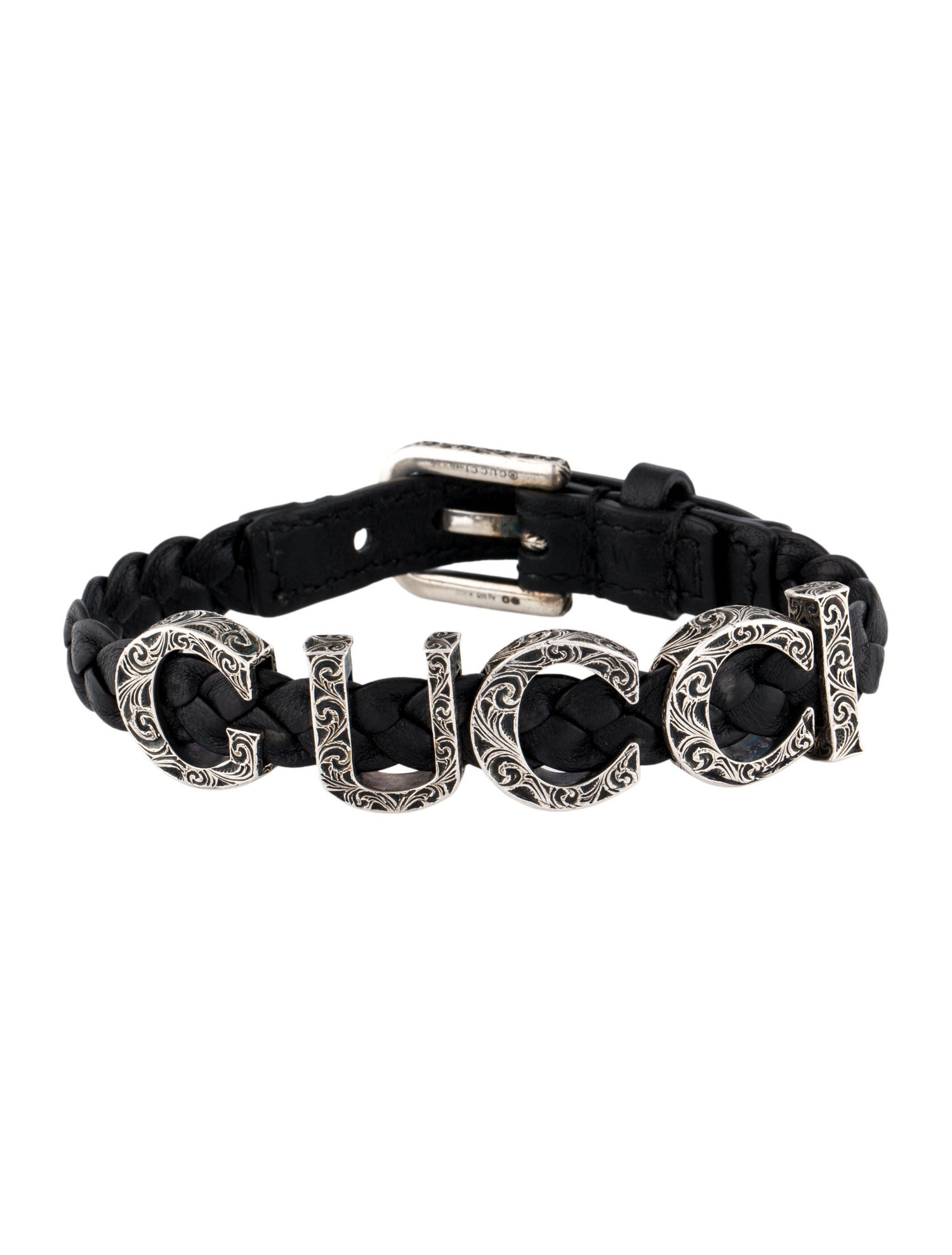 Gucci Leather Garden 'GUCCI' Wrap Bracelet