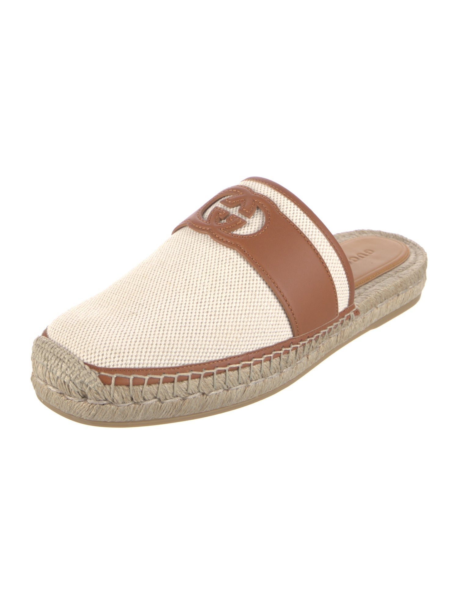 Gucci Interlocking G Logo Canvas Slides