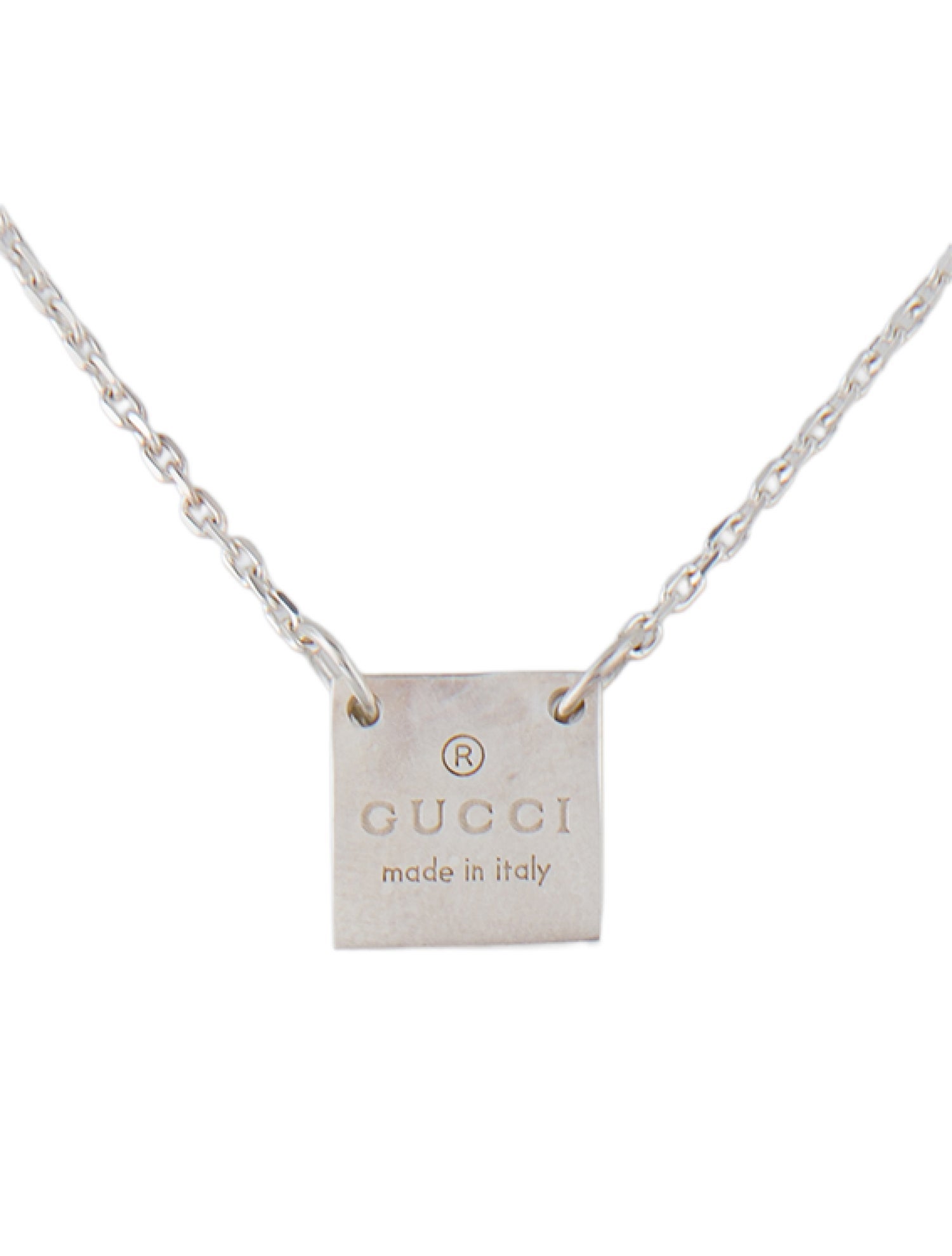 Gucci Logo Square Pendant Necklace
