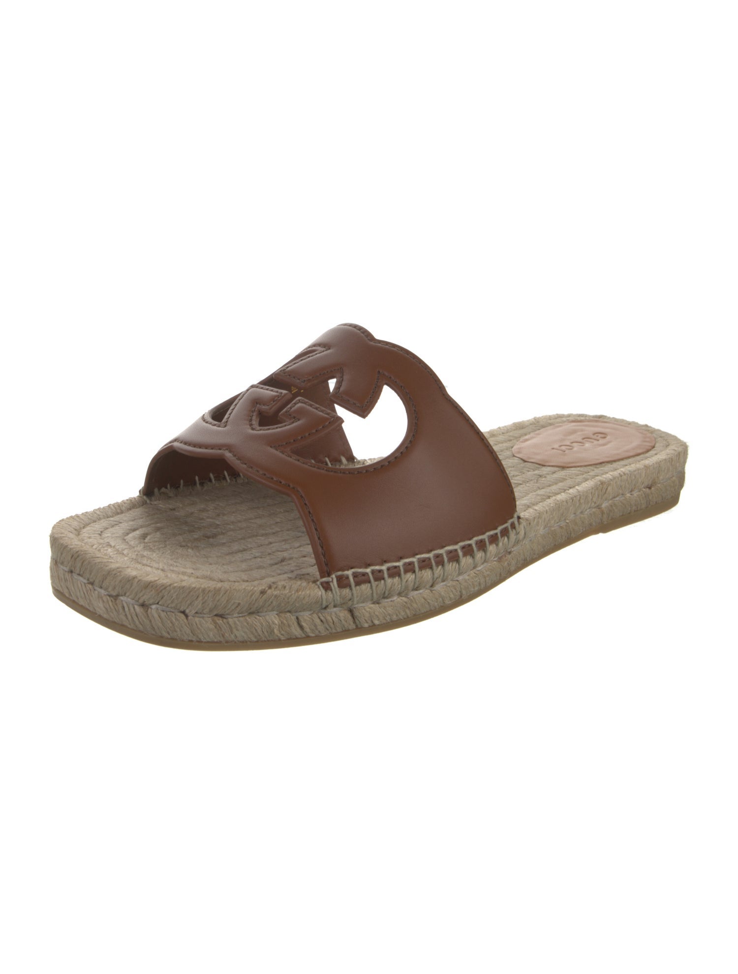 Gucci Double G Logo Leather Slides w/ Tags