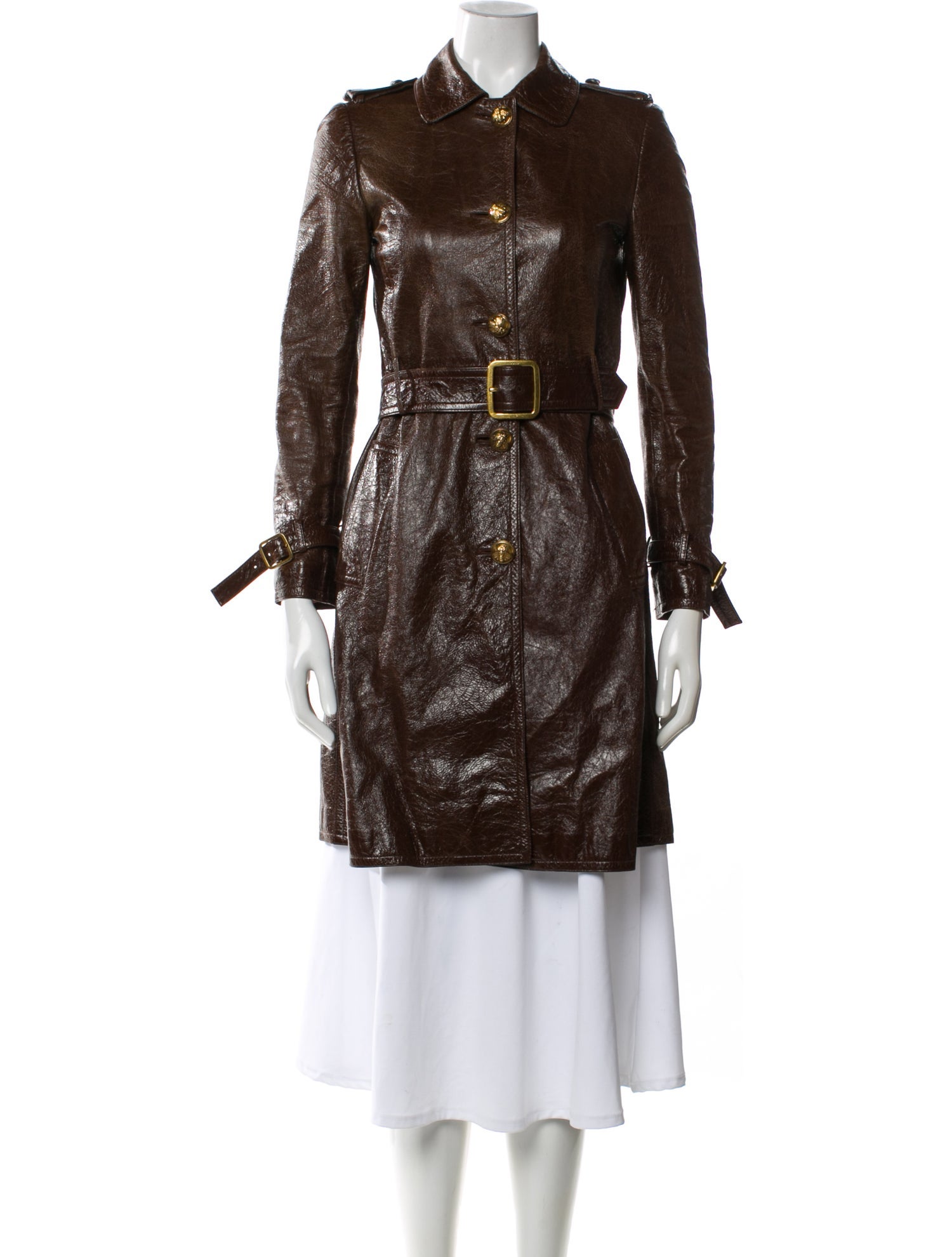 Gucci Leather Trench Coat