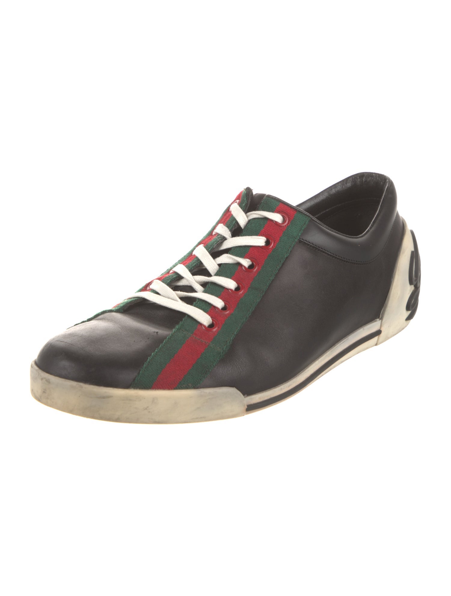 Gucci Web Accent Leather Sneakers