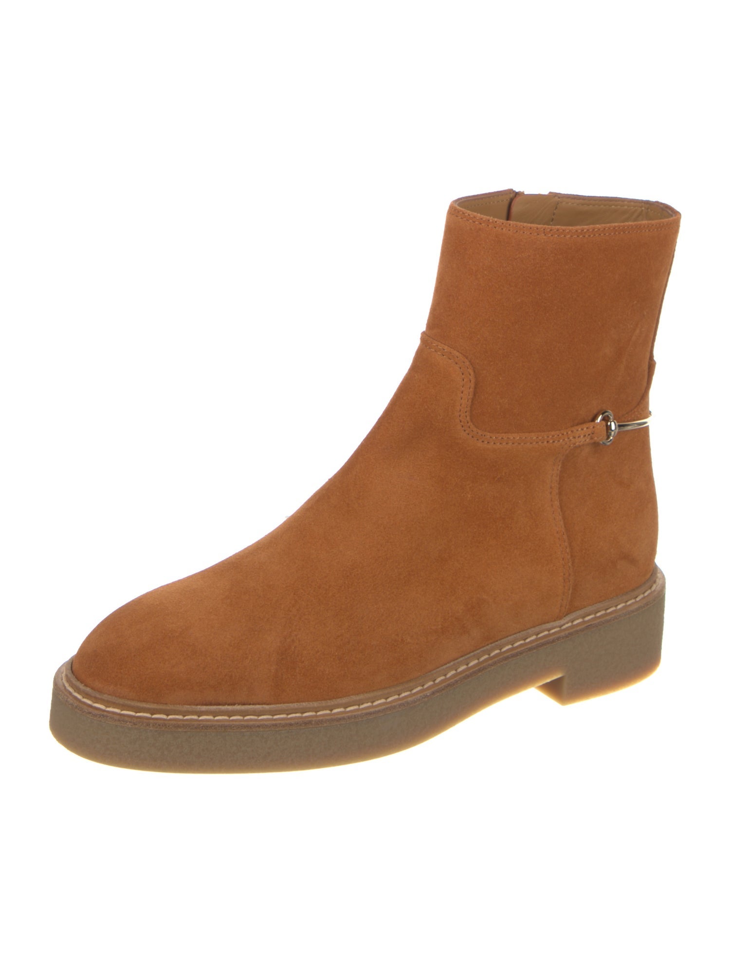 Gucci Horsebit Accent Suede Moto Boots