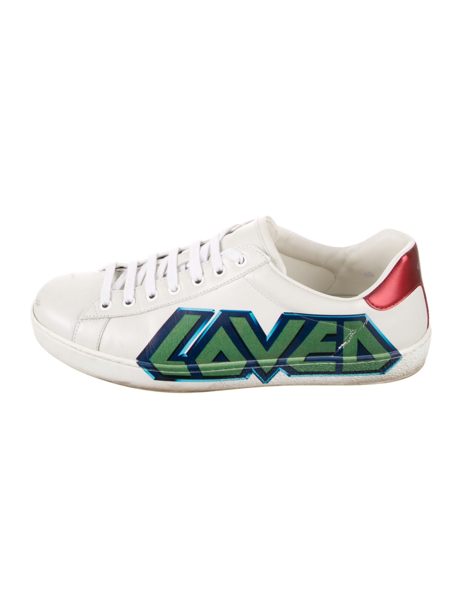 Gucci Leather Graphic Print Sneakers