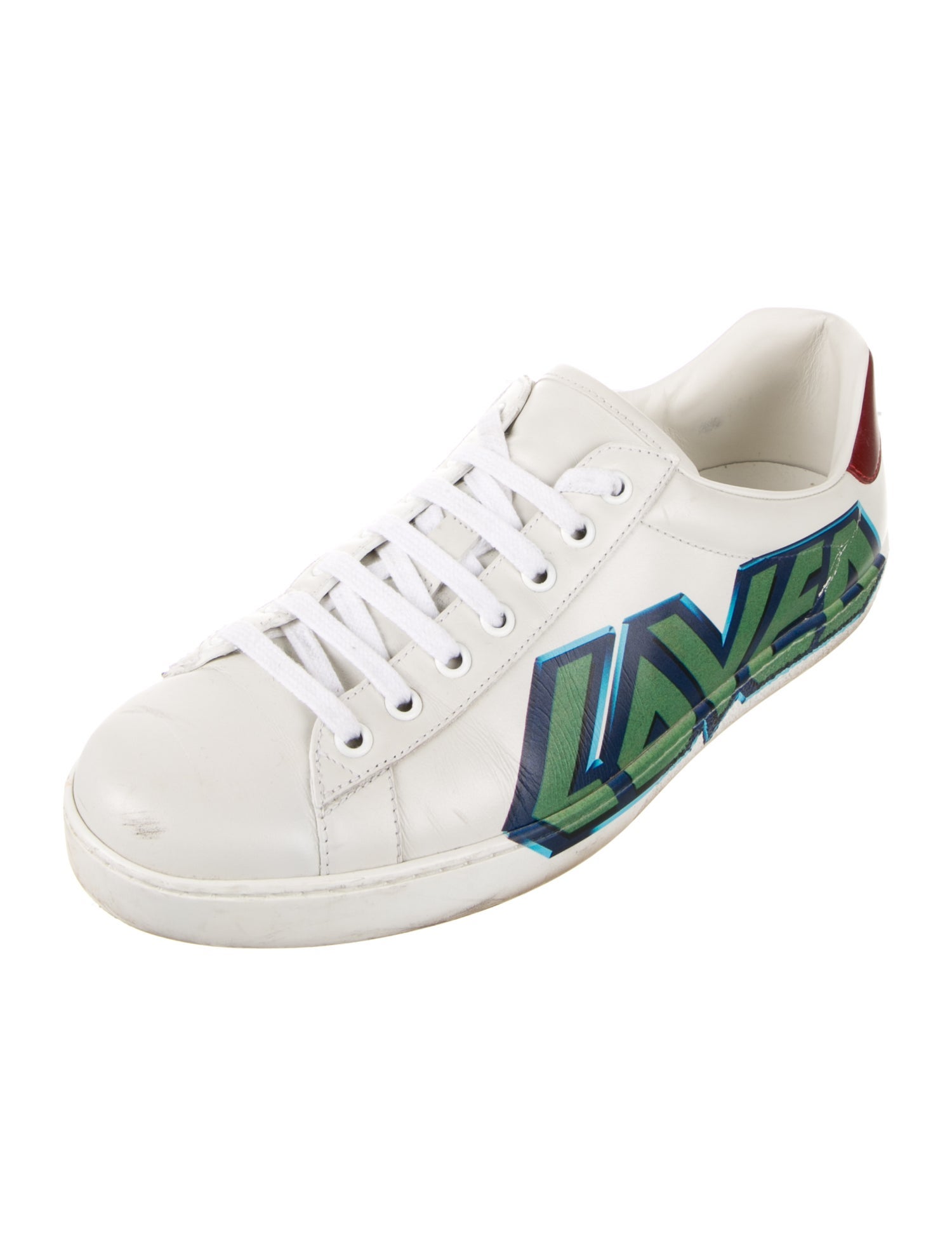 Gucci Leather Graphic Print Sneakers