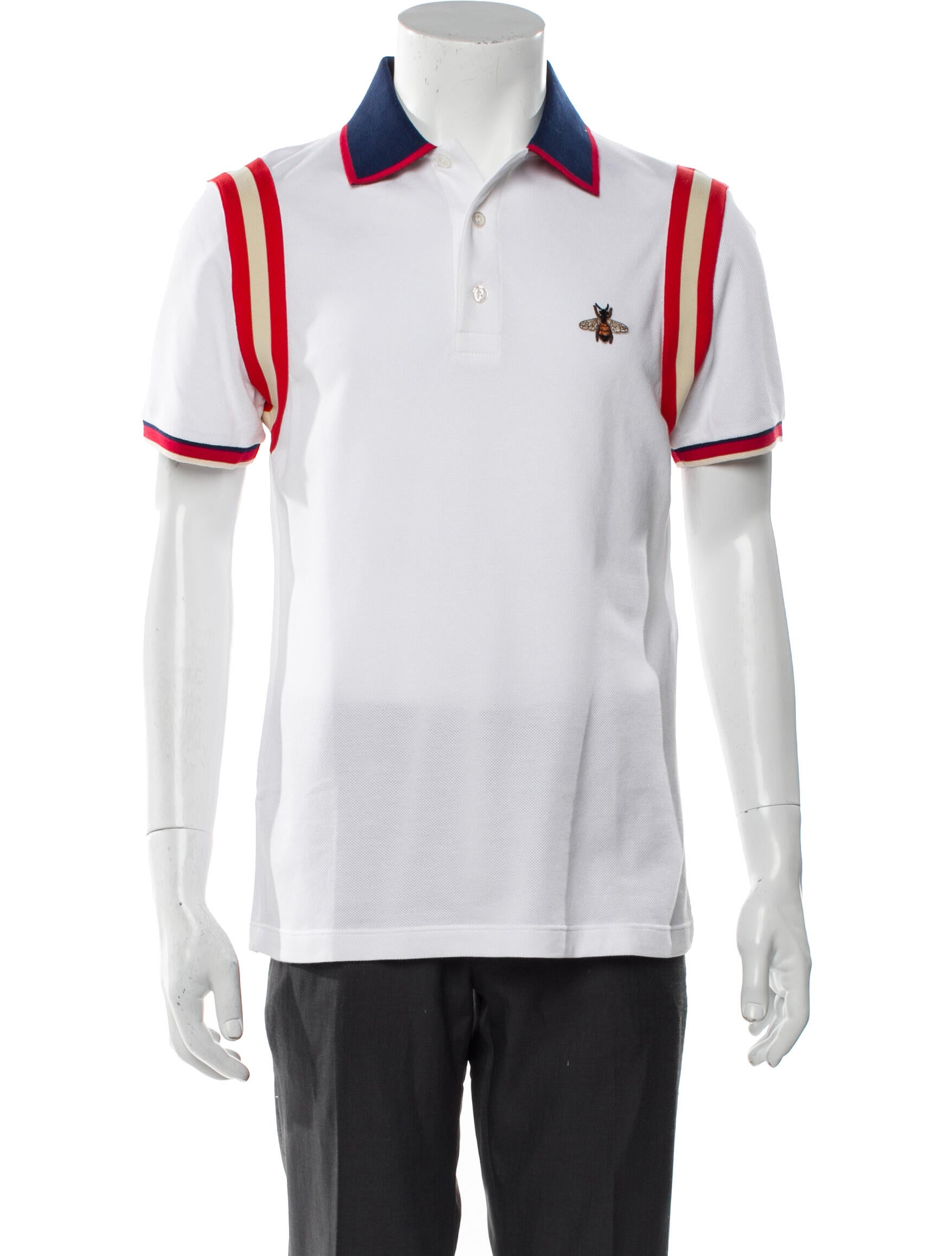 Gucci Web Accent Striped Polo Shirt