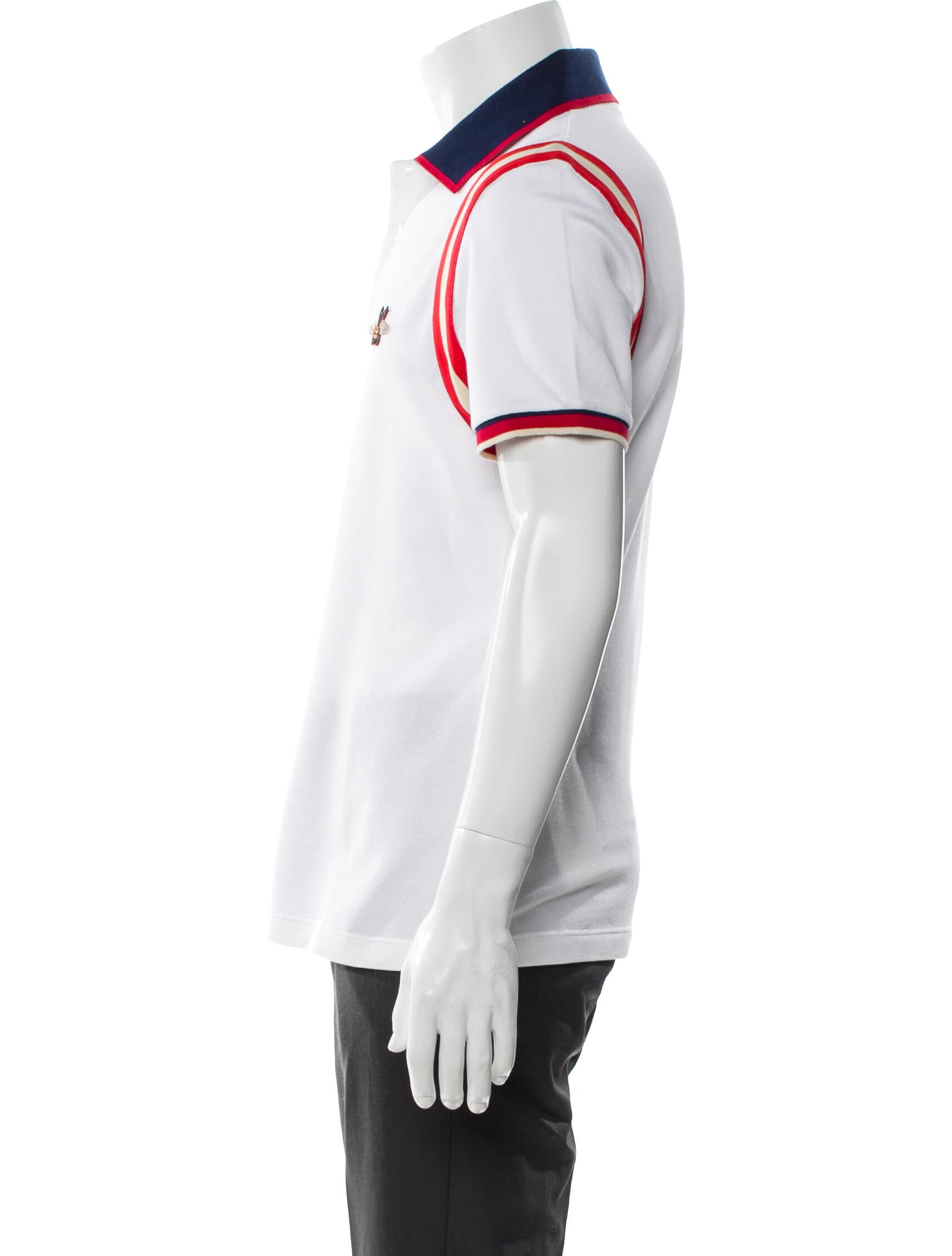 Gucci Web Accent Striped Polo Shirt