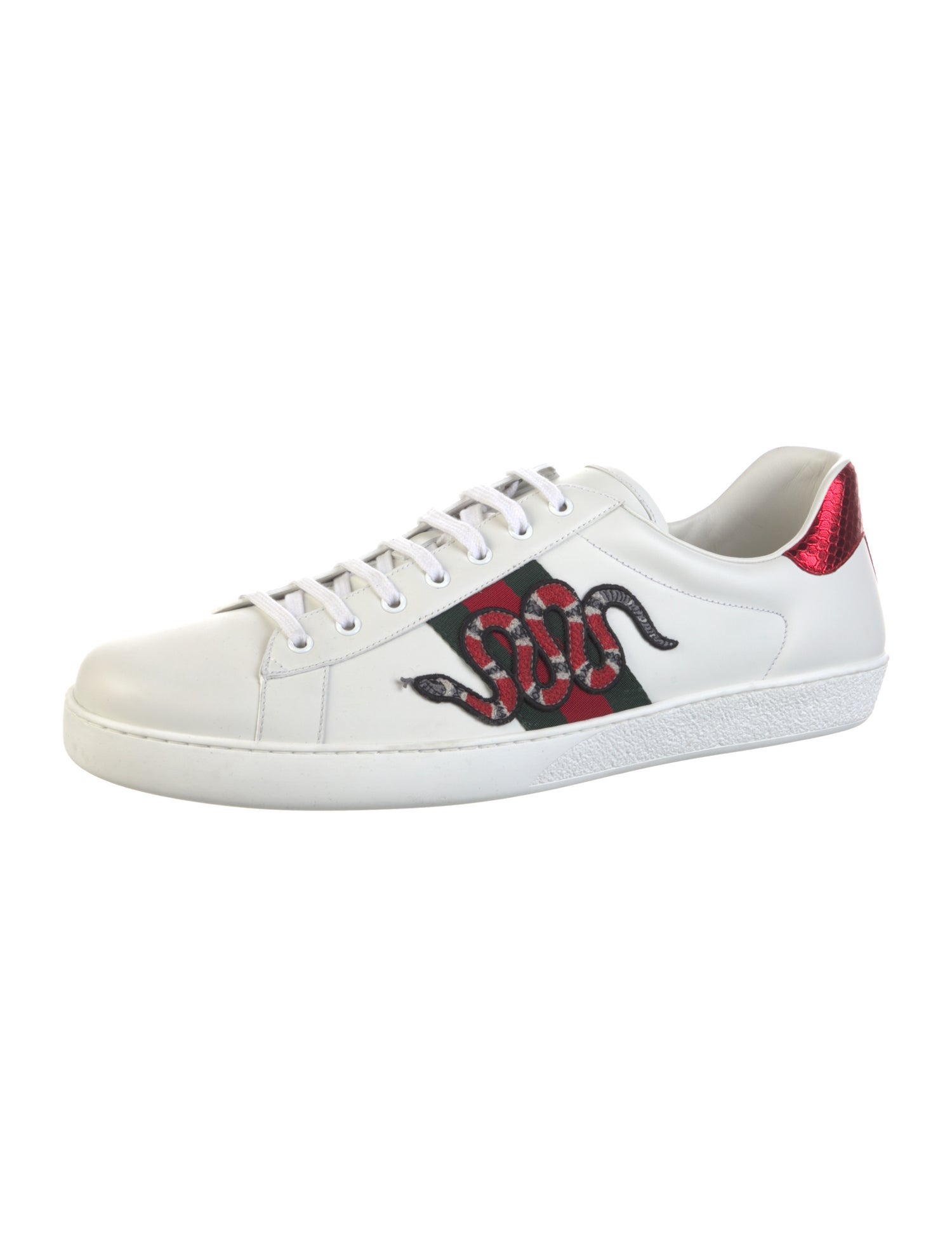 Gucci Web Accent Leather Sneakers