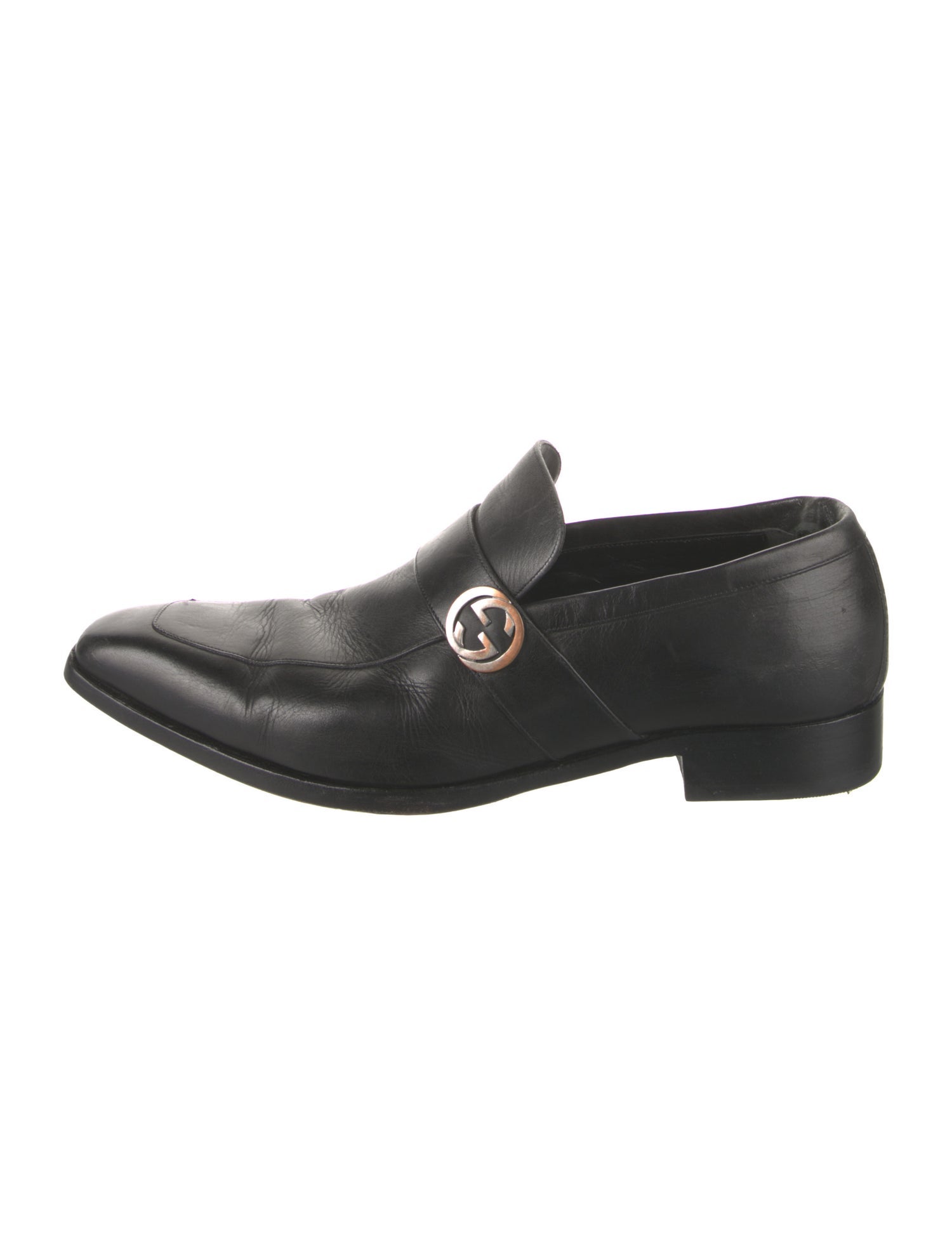 Gucci Interlocking G Logo Leather Dress Loafers