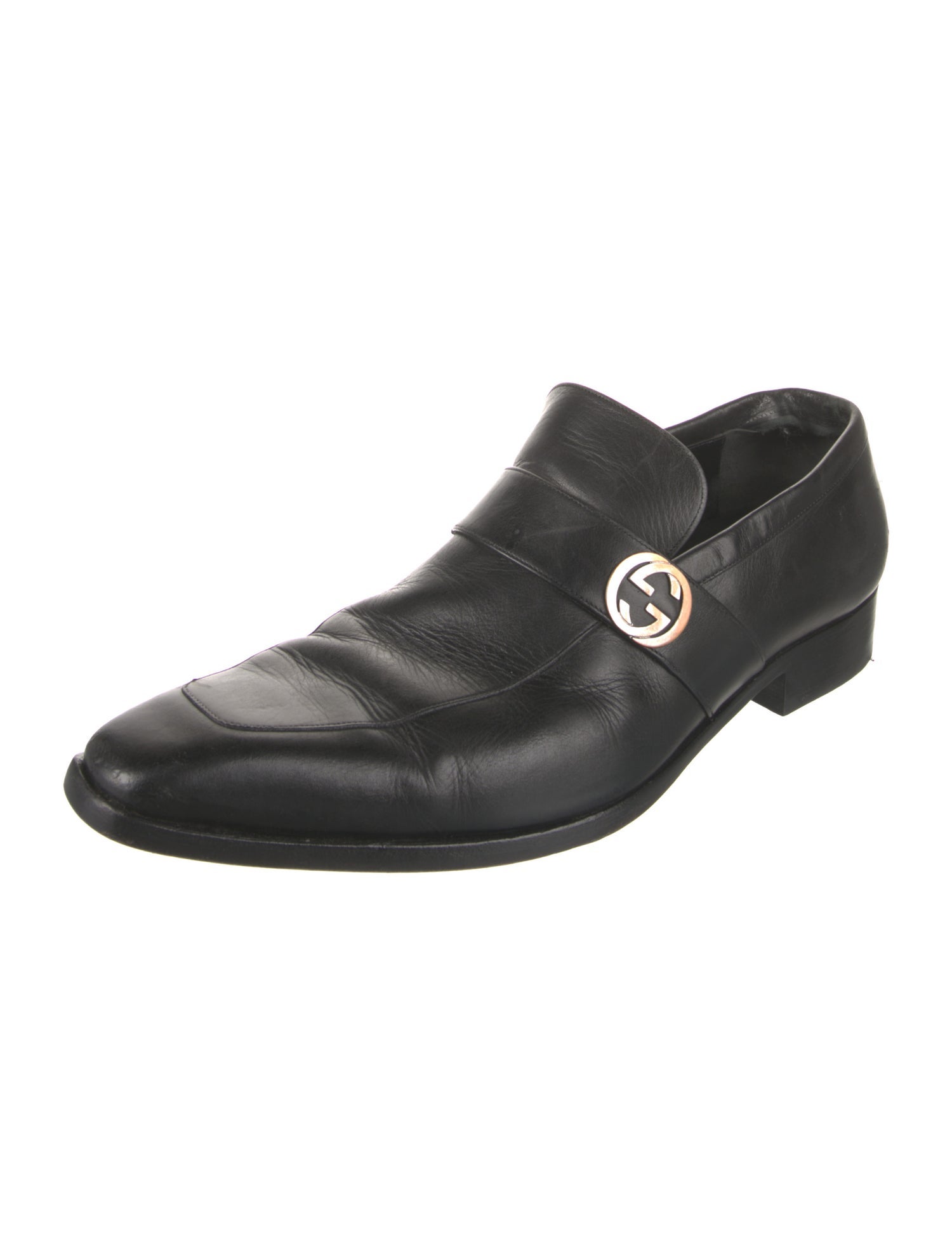 Gucci Interlocking G Logo Leather Dress Loafers