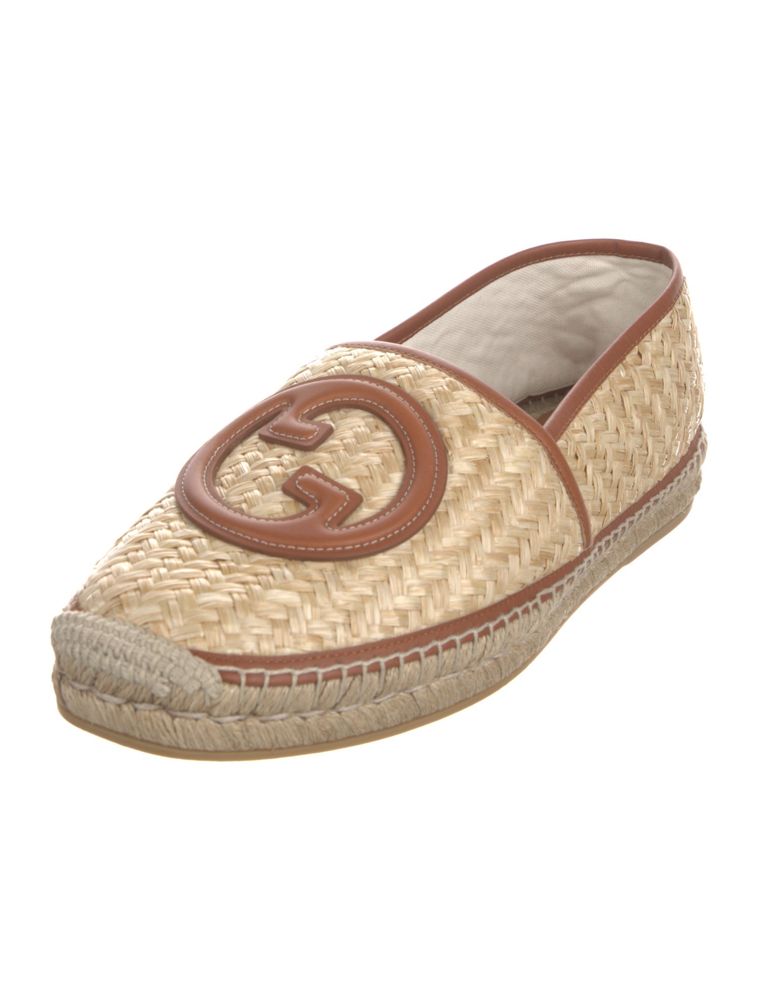 Gucci Interlocking G Logo Raffia Espadrilles