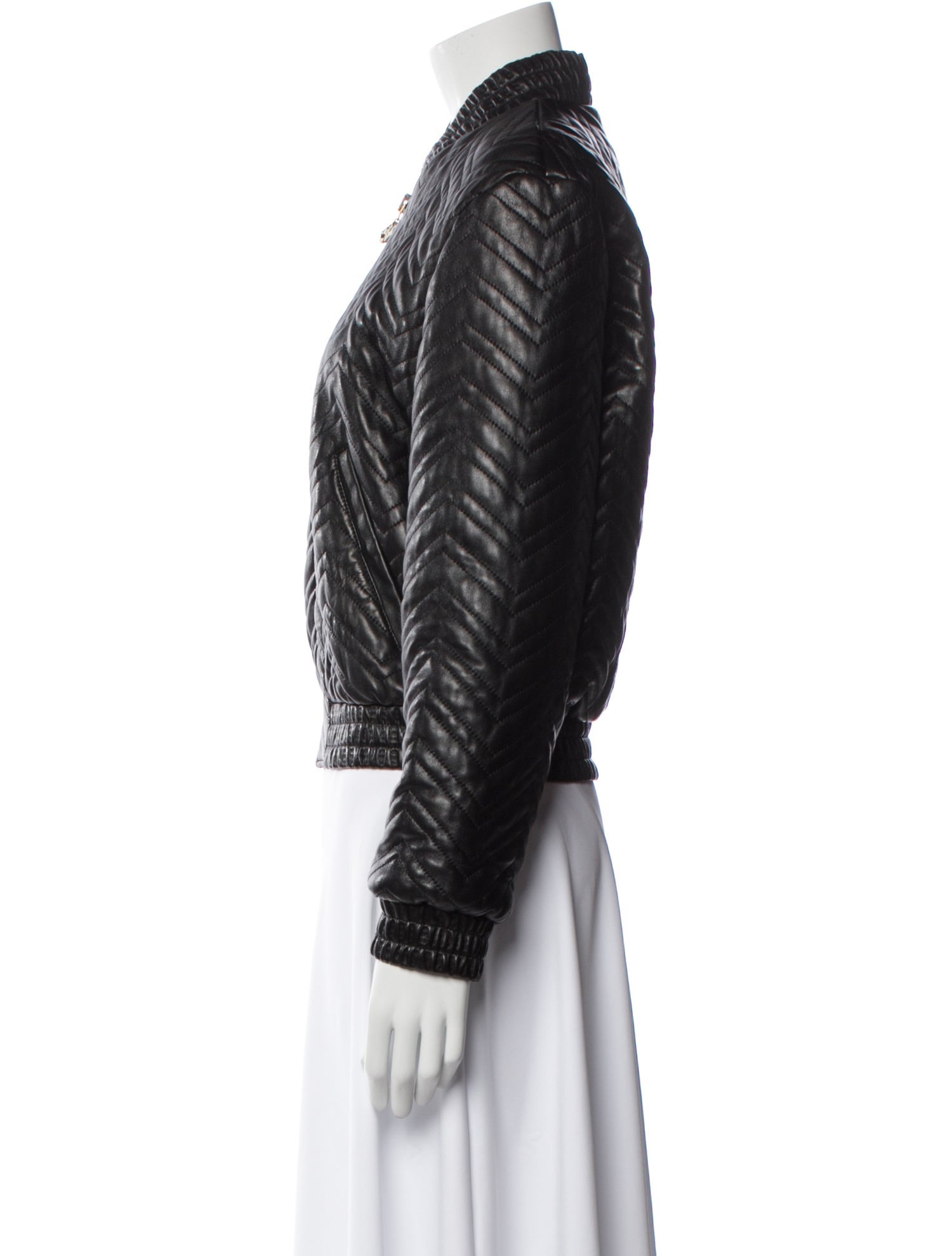 Gucci Leather Bomber Jacket
