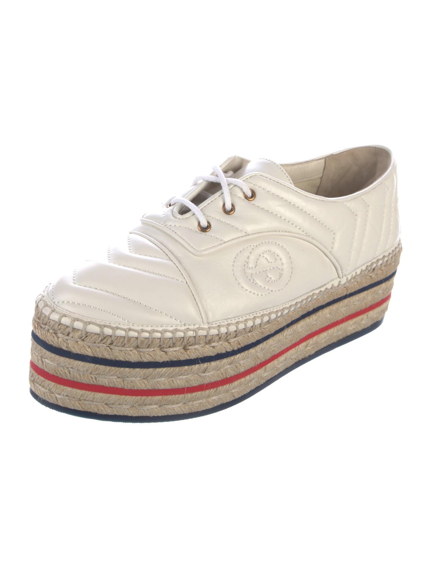Gucci Interlocking G Logo Leather Espadrilles