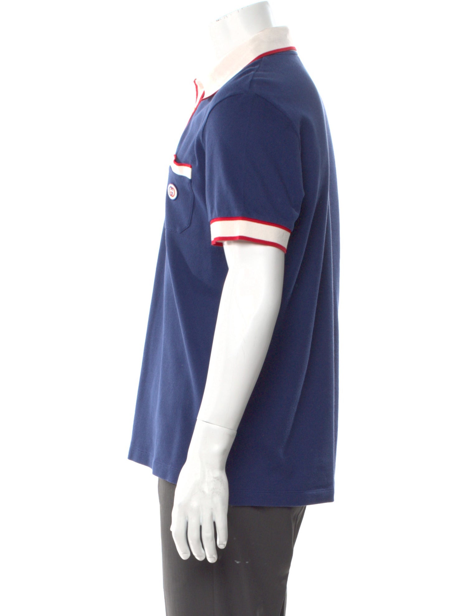 Gucci Interlocking G Logo V-Neck Polo Shirt