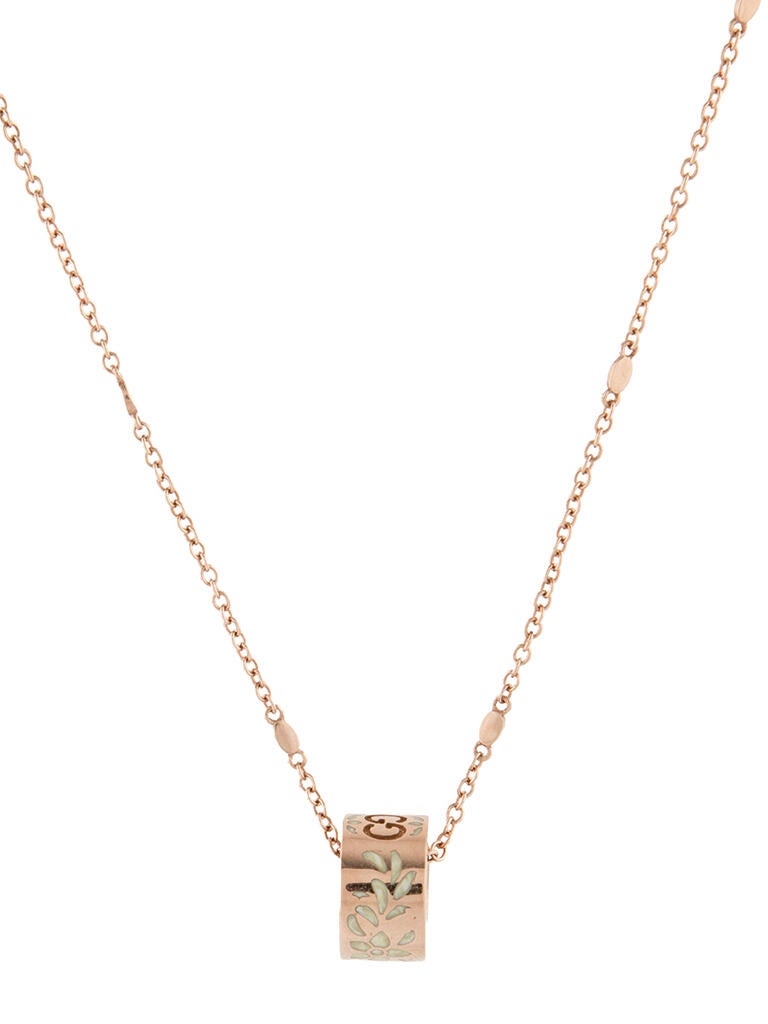 Gucci 18K Enamel Icon Blossom Pendant Necklace