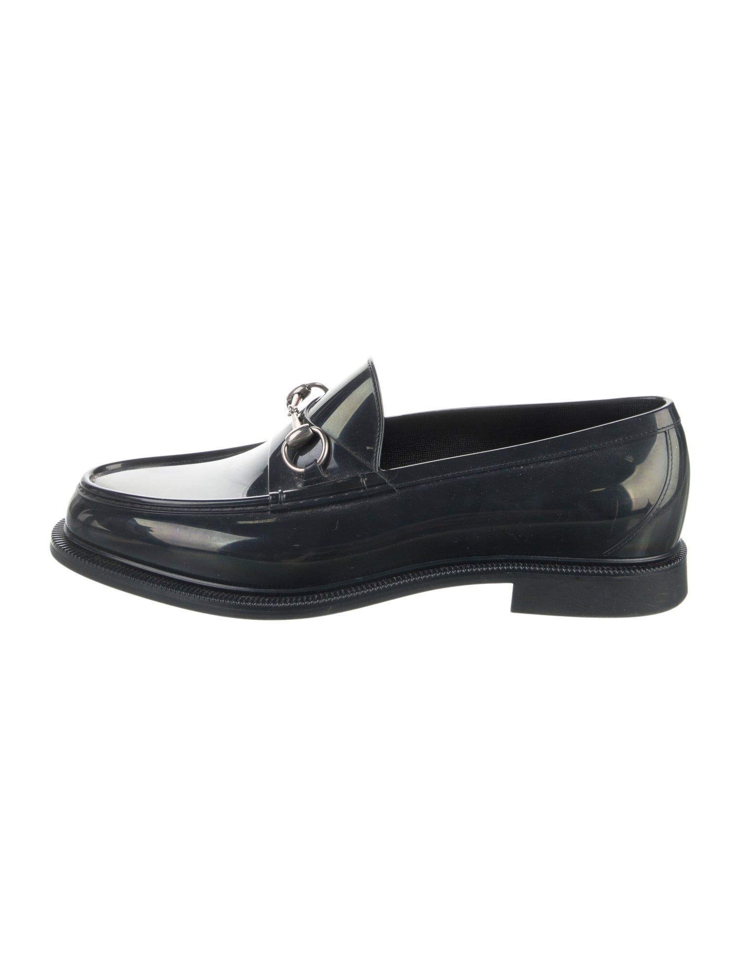 Gucci Horsebit Accent Rubber Dress Loafers