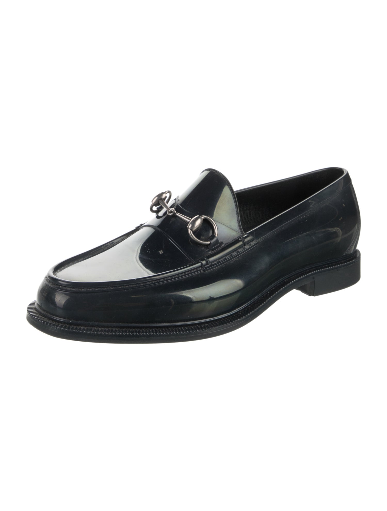 Gucci Horsebit Accent Rubber Dress Loafers