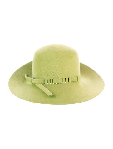 Pre-owned Gucci Rabbit Fur Fedora Hat W/tags In Green