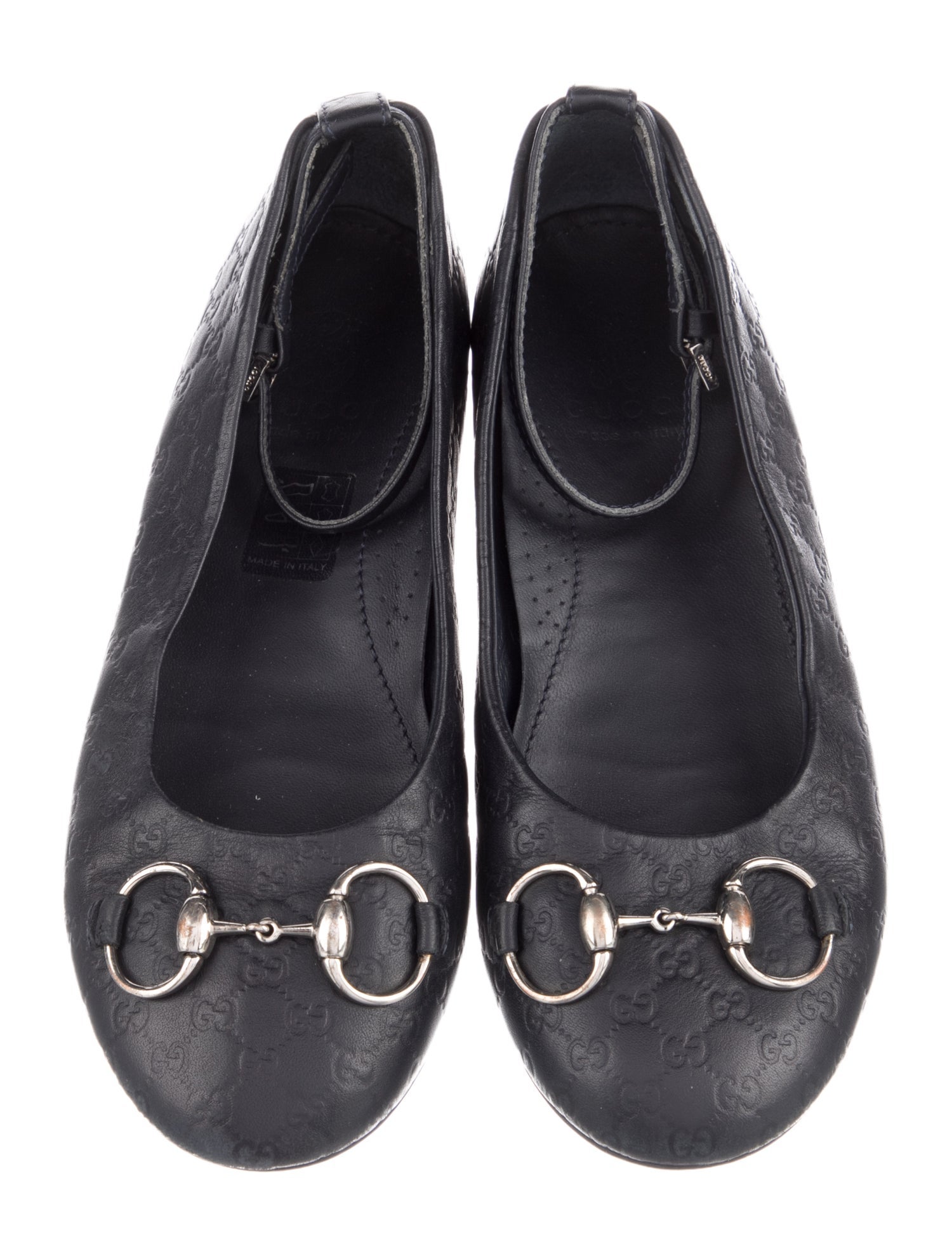 Gucci Girls' GG Embossed Horsebit Ballet Flats