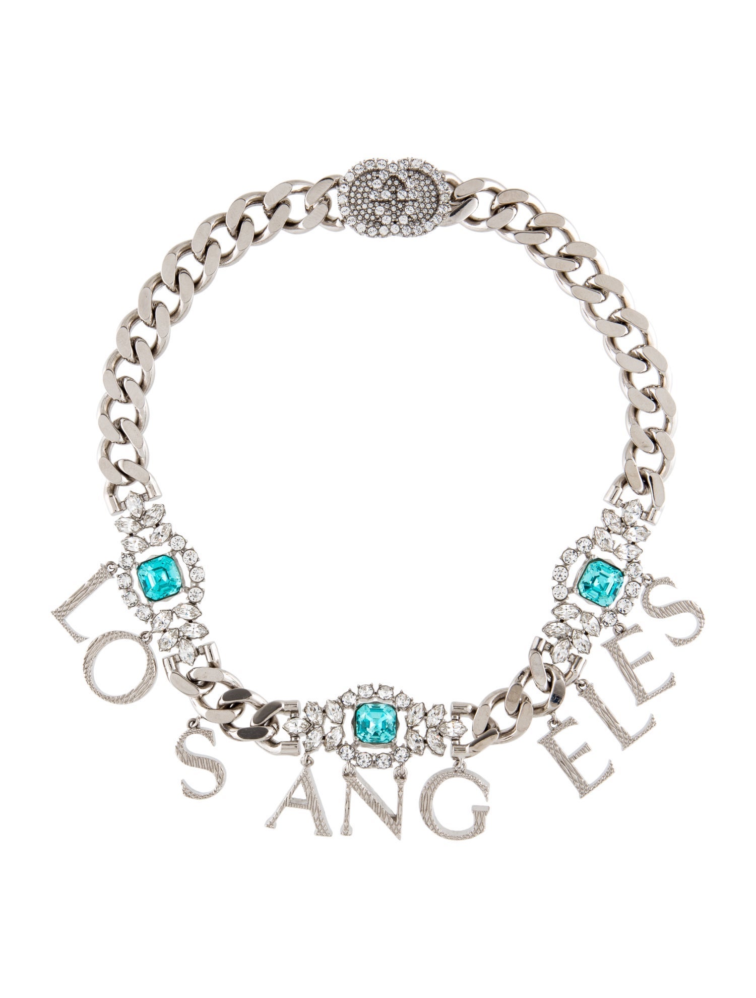 Gucci Crystal Interlocking G Los Angeles Choker Necklace