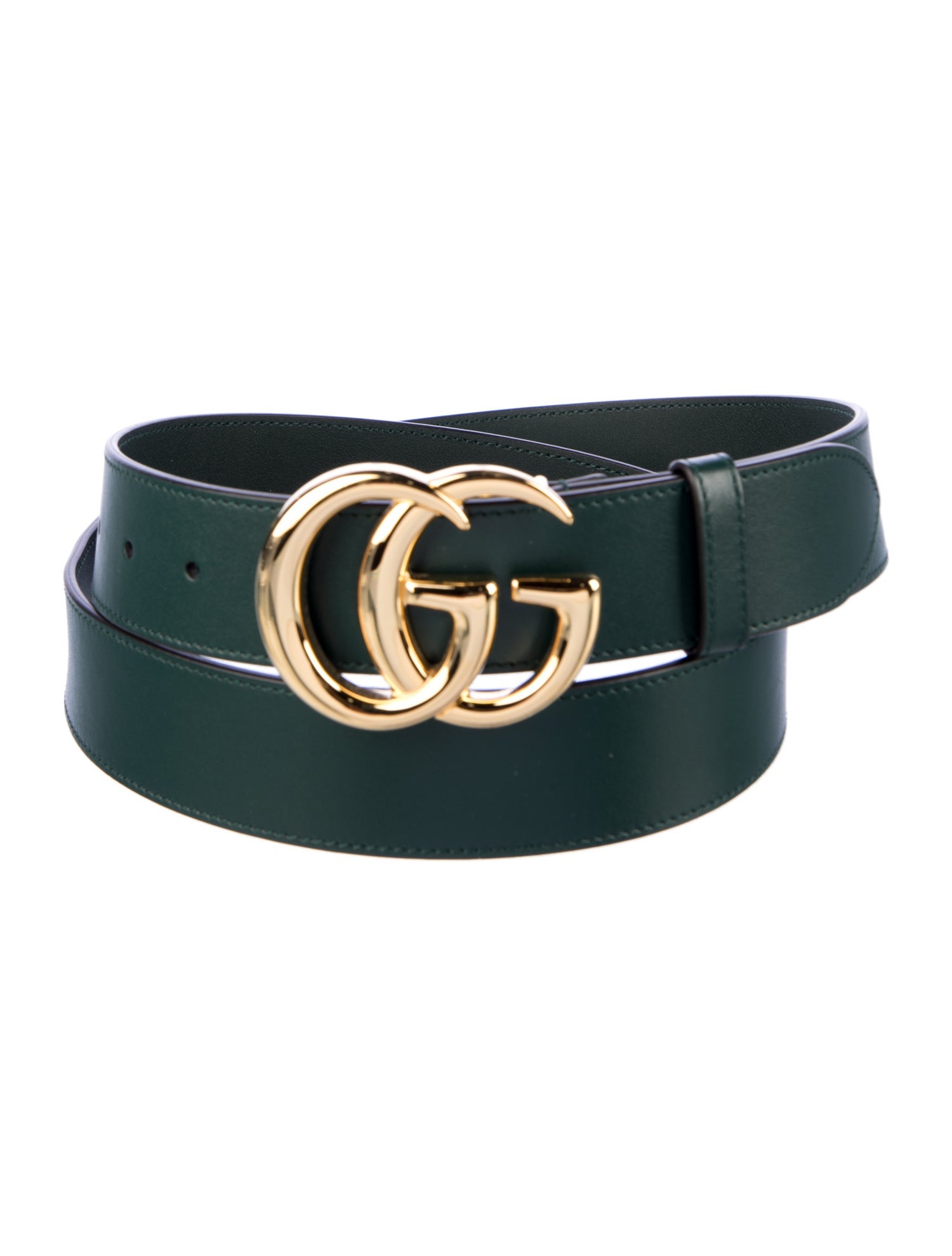 Gucci Double G Logo Leather Waist Belt