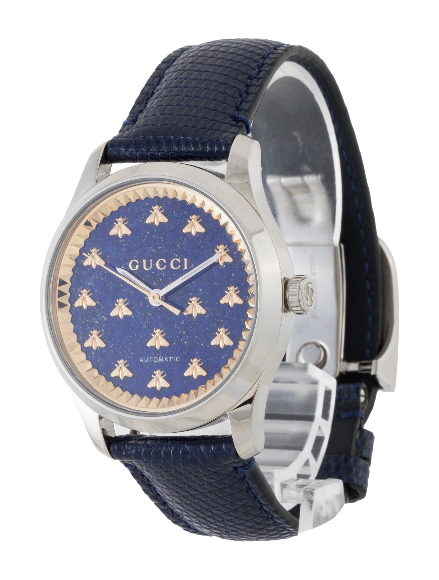 Gucci G-Timeless Bee Motif lapis lazuli Watch