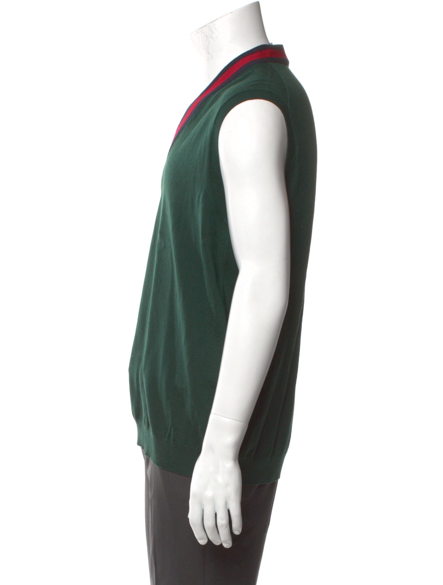 Gucci Sylvie Web Accent Wool Sweater Vest
