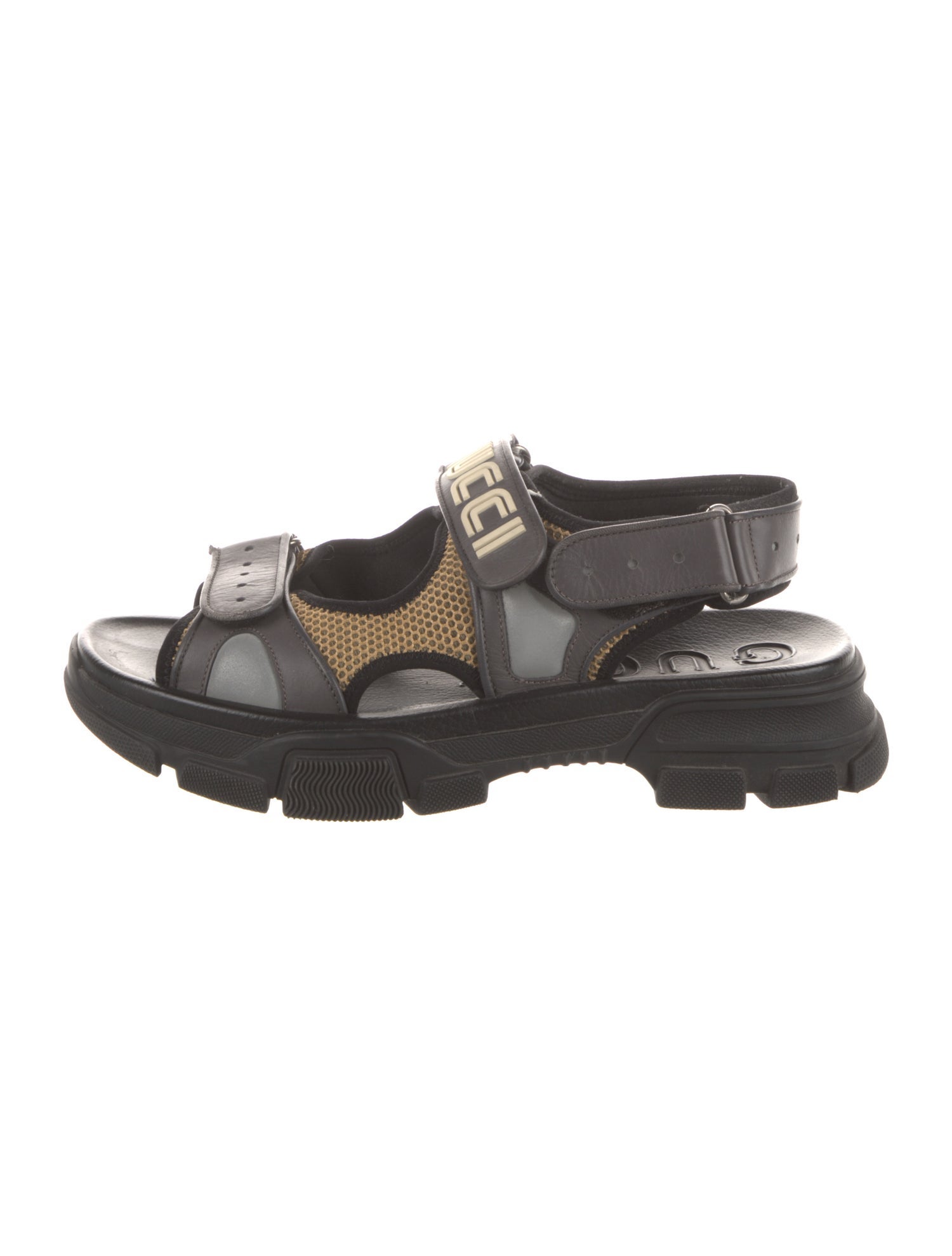 Gucci Leather Cutout Accent Sandals