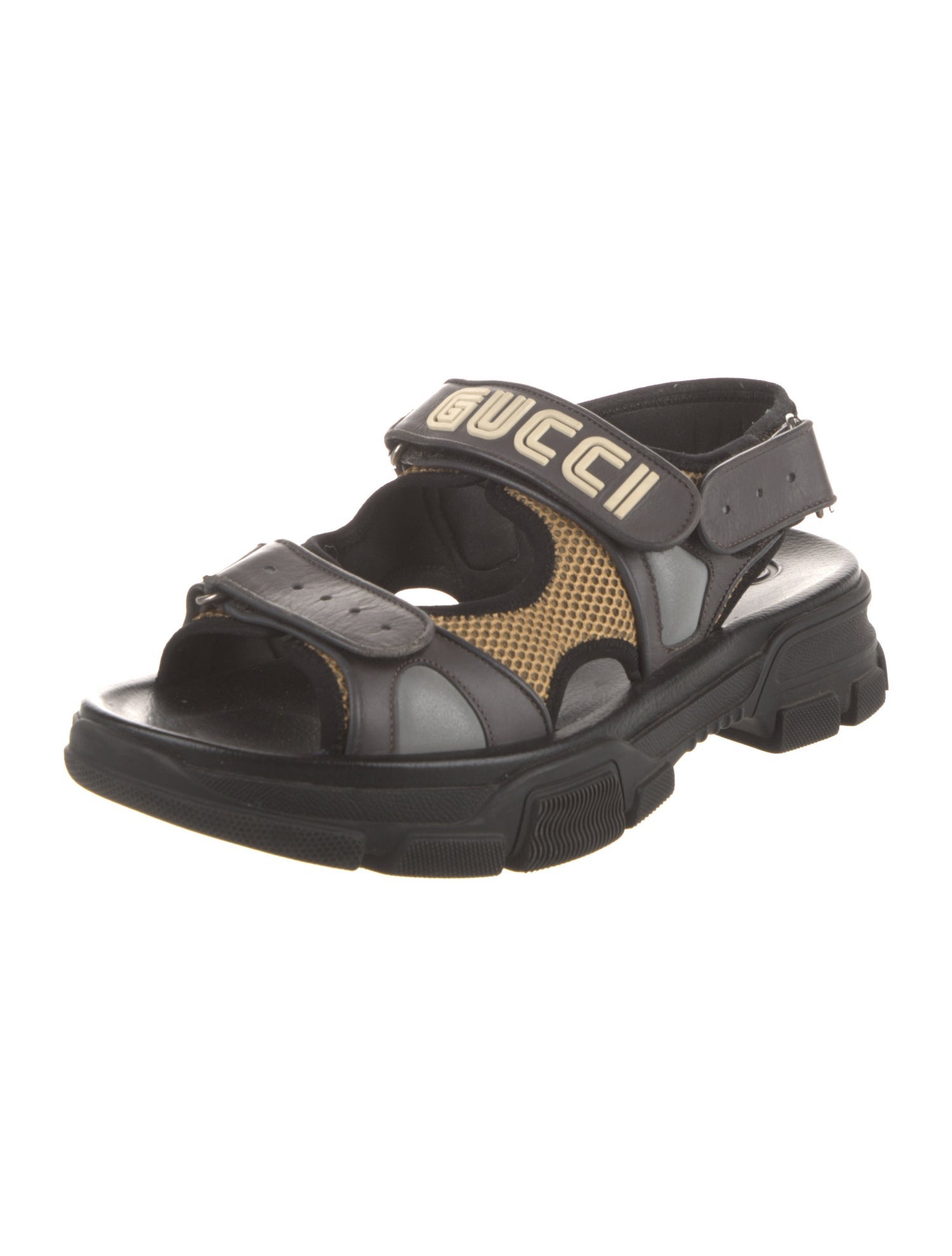 Gucci Leather Cutout Accent Sandals