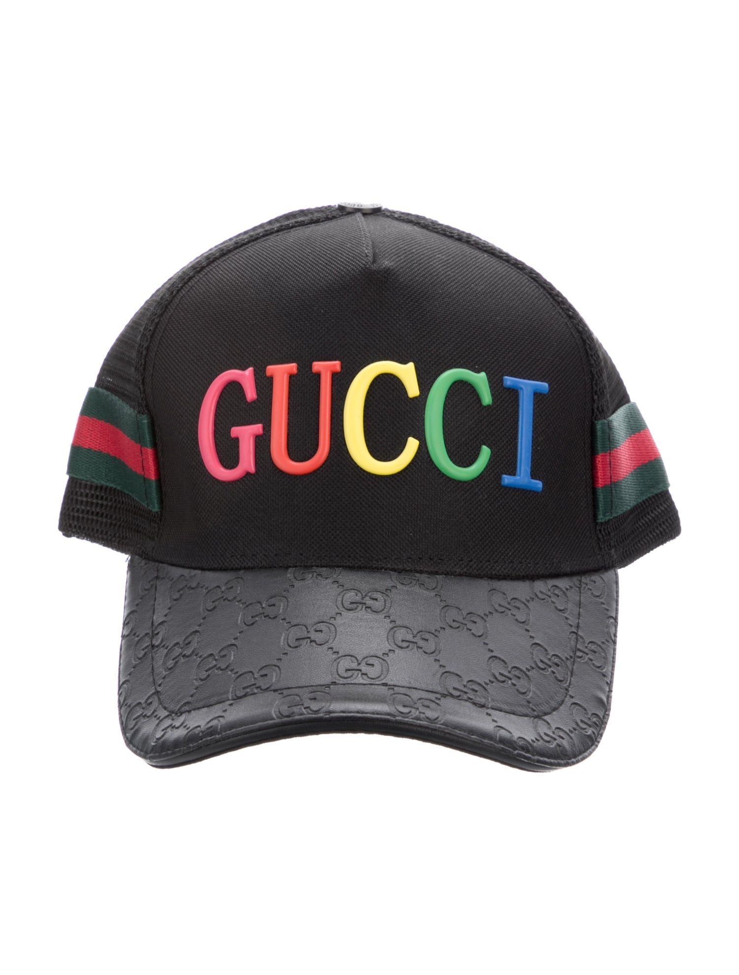 Gucci Men's Black cotton Nylon Gucci baseball cap.