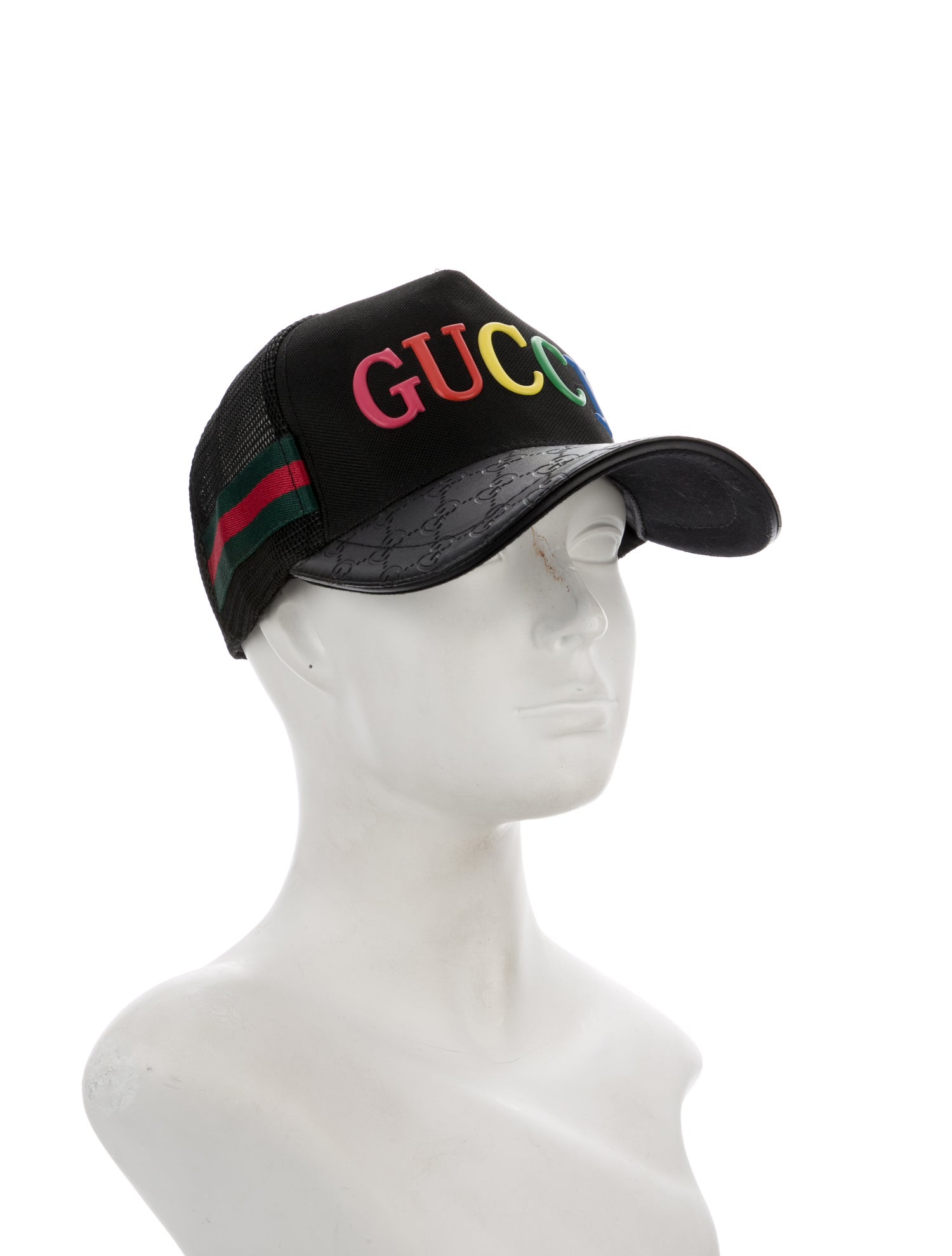 Gucci Men's Black cotton Nylon Gucci baseball cap.